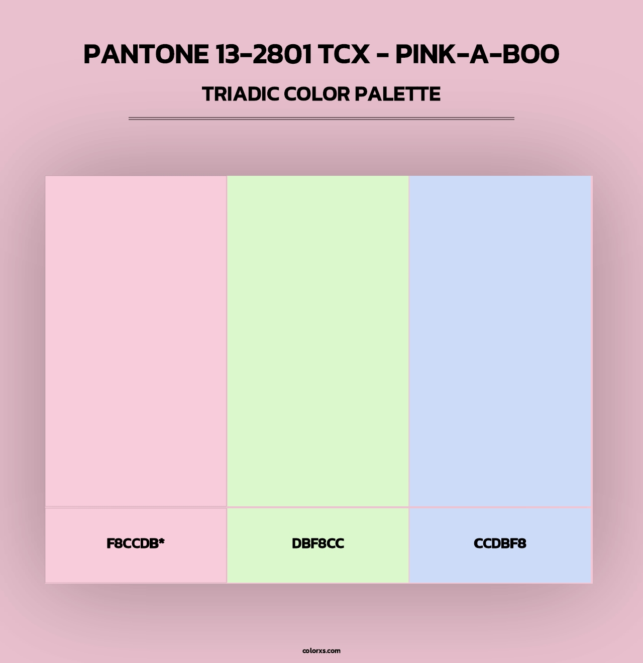 Pantone 13-2801 TCX - Pink-a-boo - Triadic Color Palette