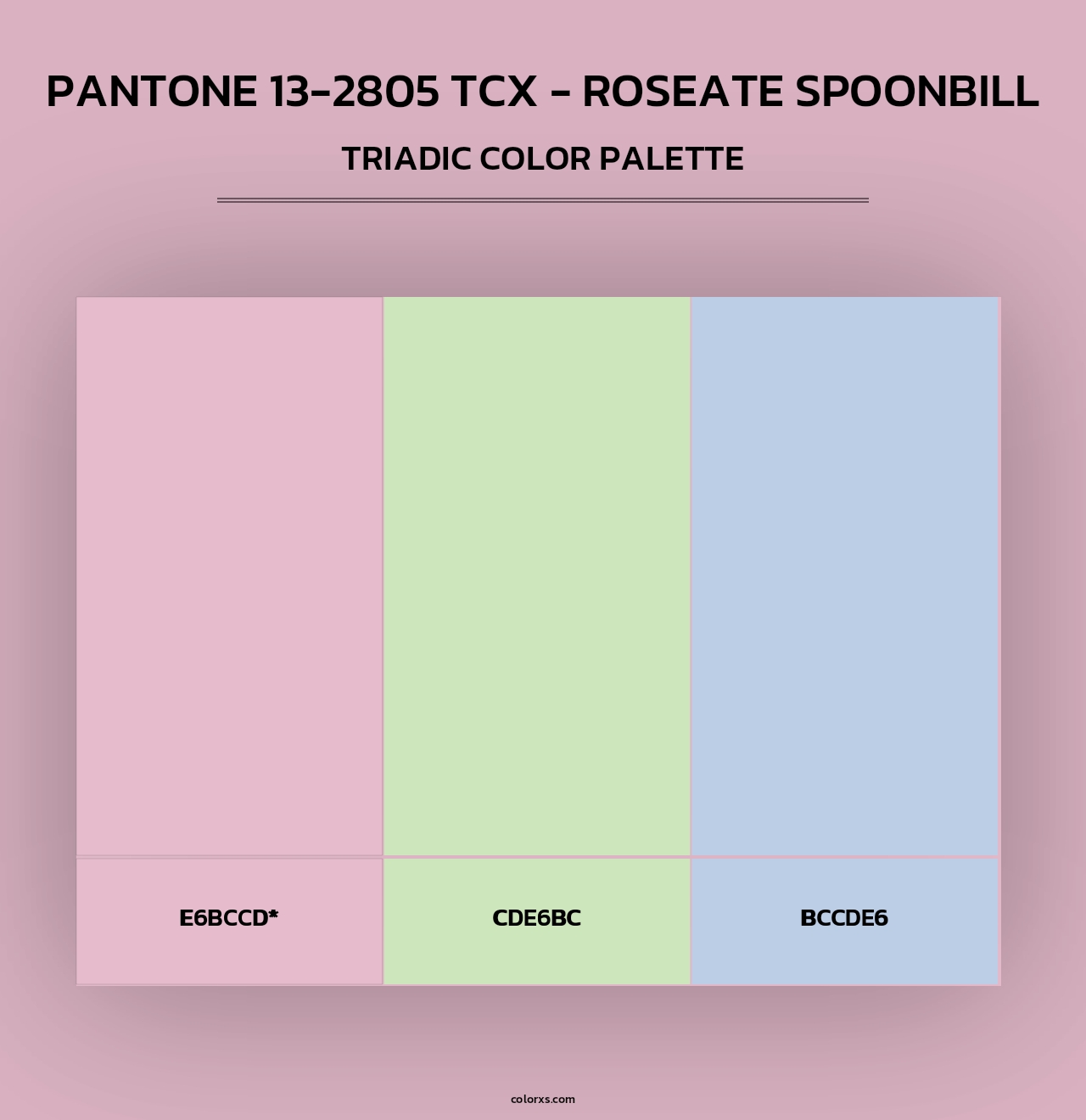 PANTONE 13-2805 TCX - Roseate Spoonbill - Triadic Color Palette