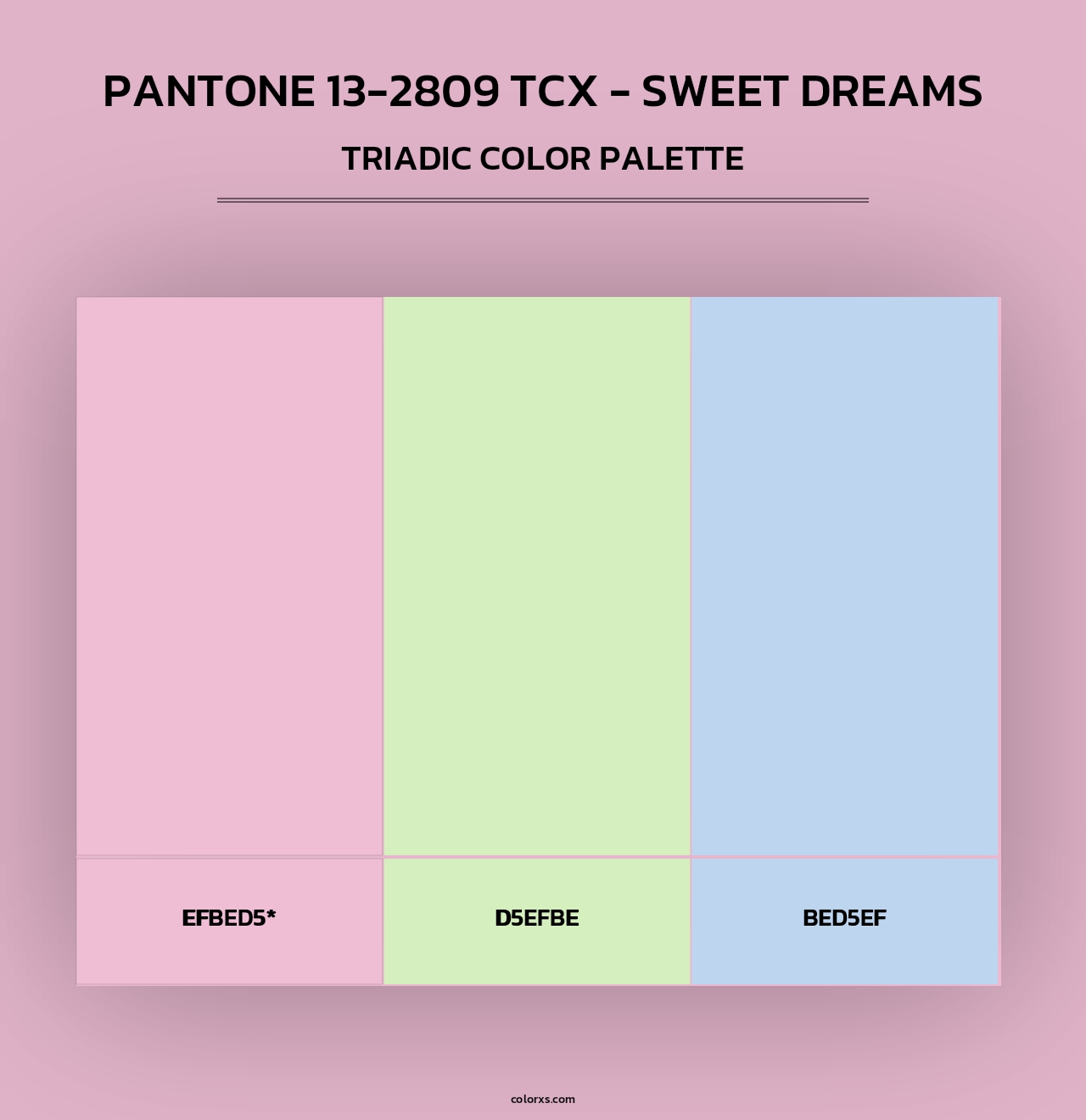 Pantone 13-2809 TCX - Sweet Dreams - Triadic Color Palette
