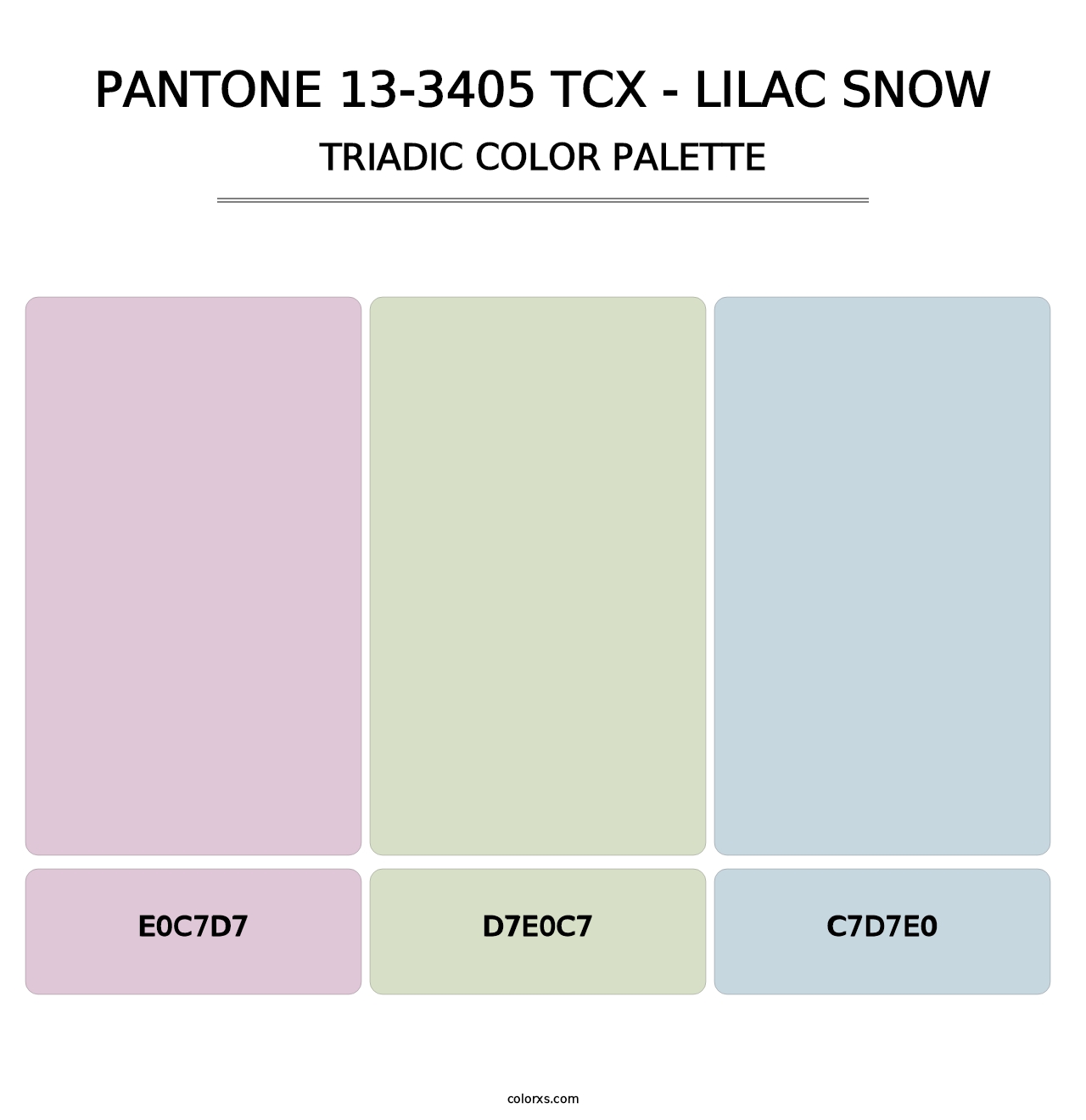 PANTONE 13-3405 TCX - Lilac Snow - Triadic Color Palette