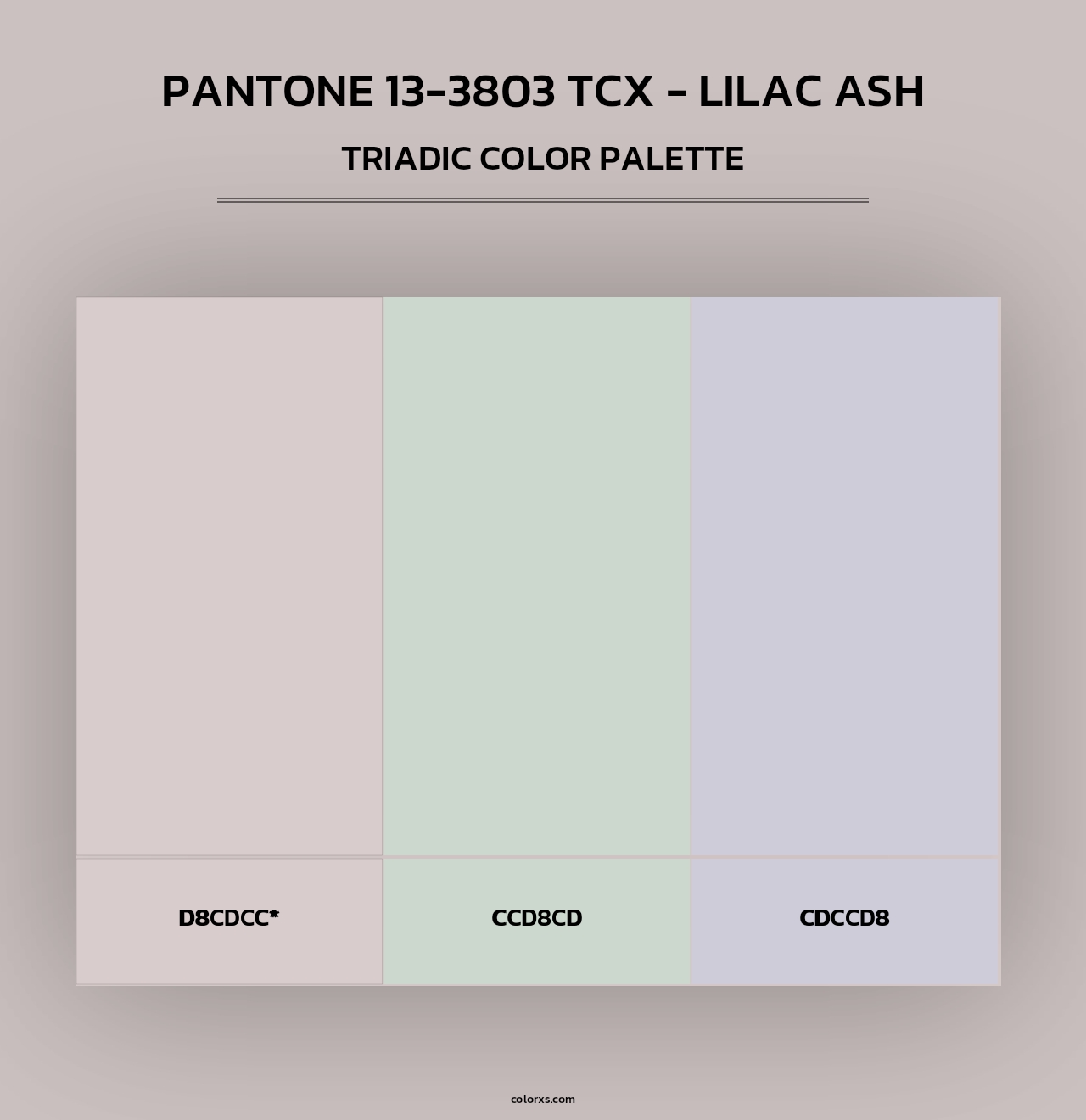 Pantone 13-3803 TCX - Lilac Ash - Triadic Color Palette