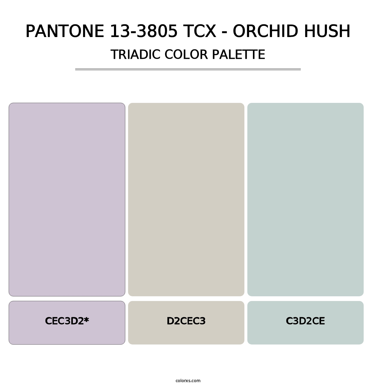 PANTONE 13-3805 TCX - Orchid Hush - Triadic Color Palette