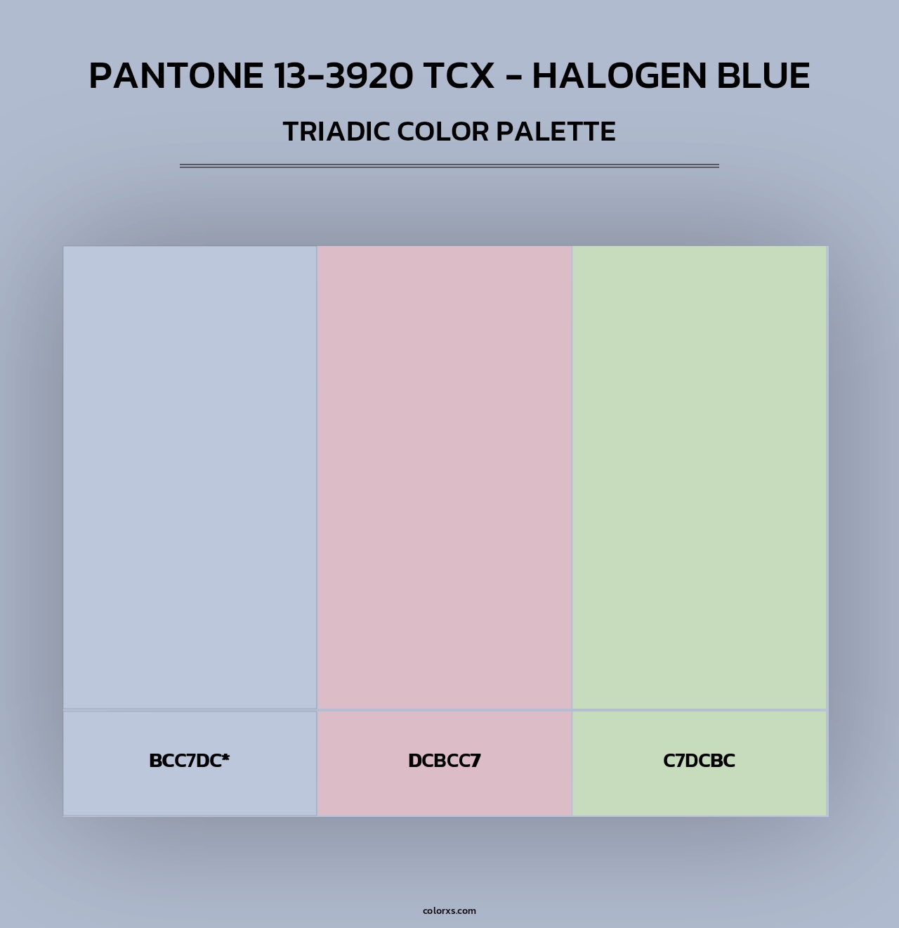 Pantone 13-3920 TCX - Halogen Blue - Triadic Color Palette