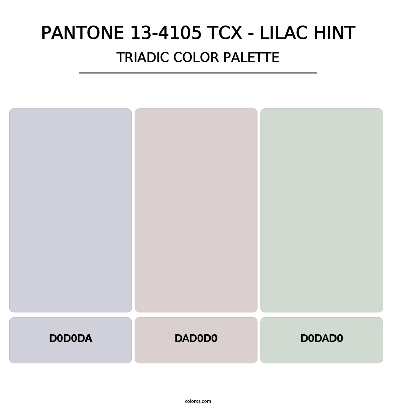 PANTONE 13-4105 TCX - Lilac Hint - Triadic Color Palette