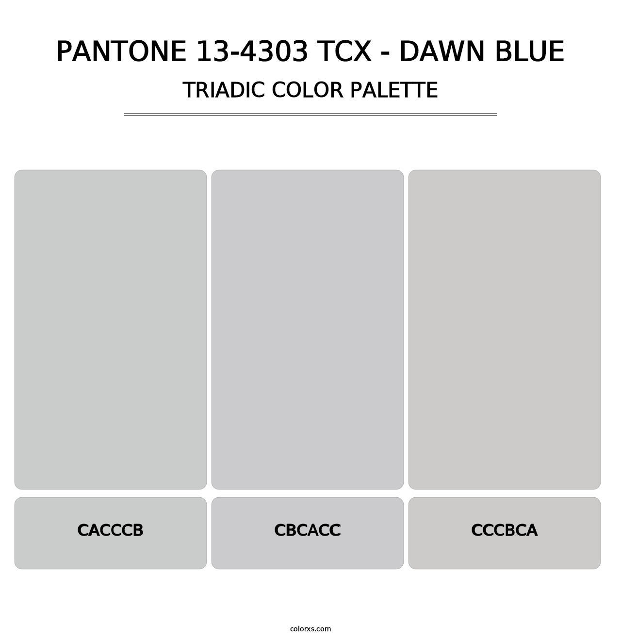 PANTONE 13-4303 TCX - Dawn Blue - Triadic Color Palette