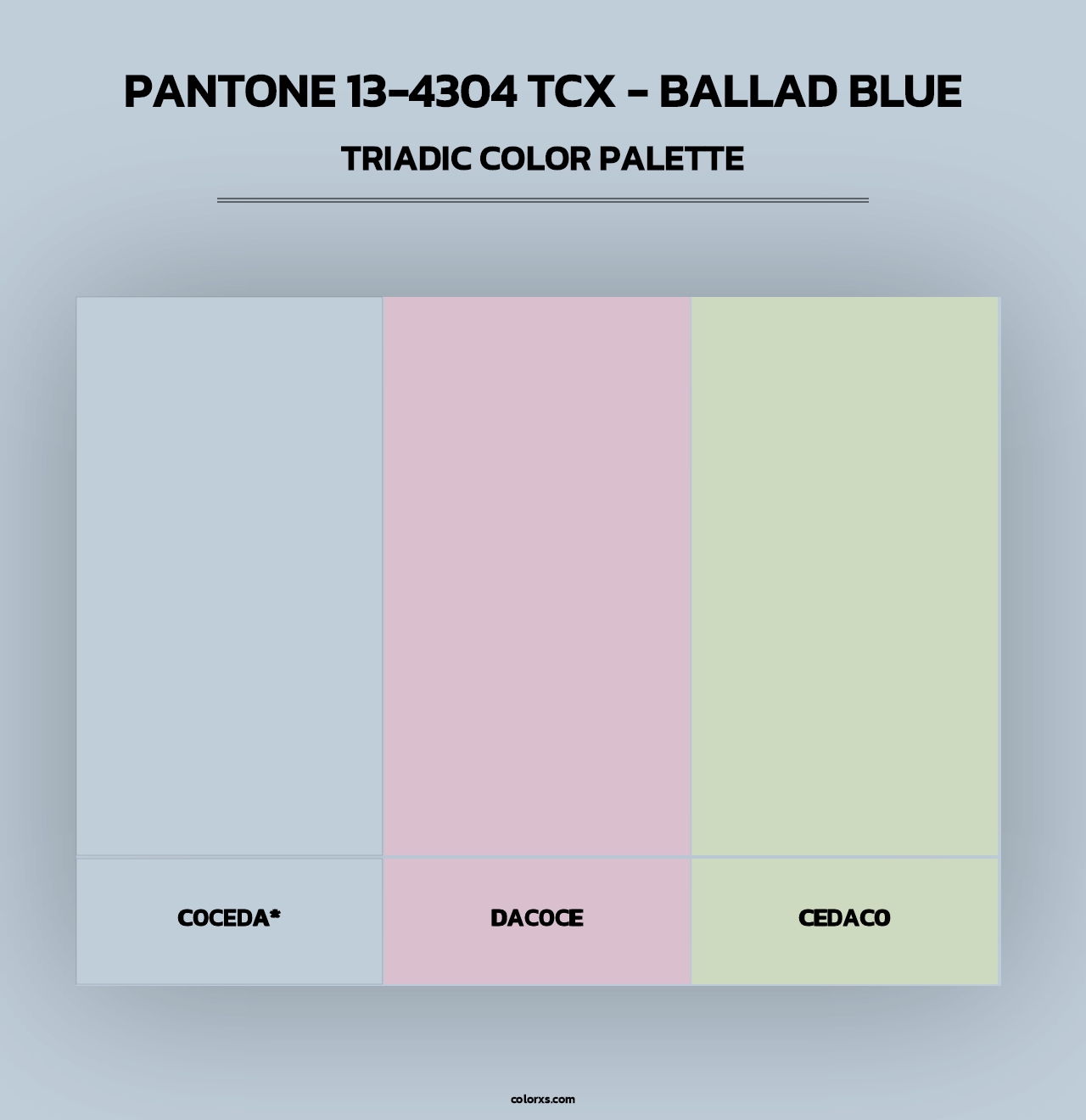 PANTONE 13-4304 TCX - Ballad Blue - Triadic Color Palette