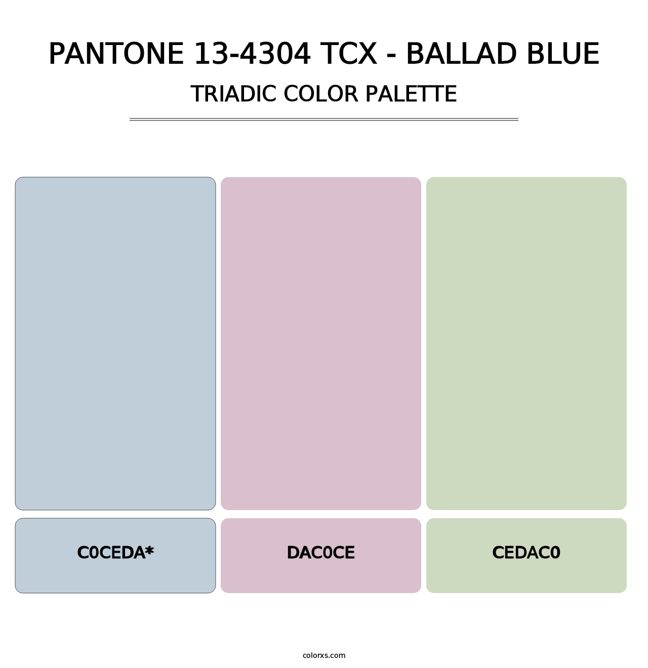PANTONE 13-4304 TCX - Ballad Blue - Triadic Color Palette