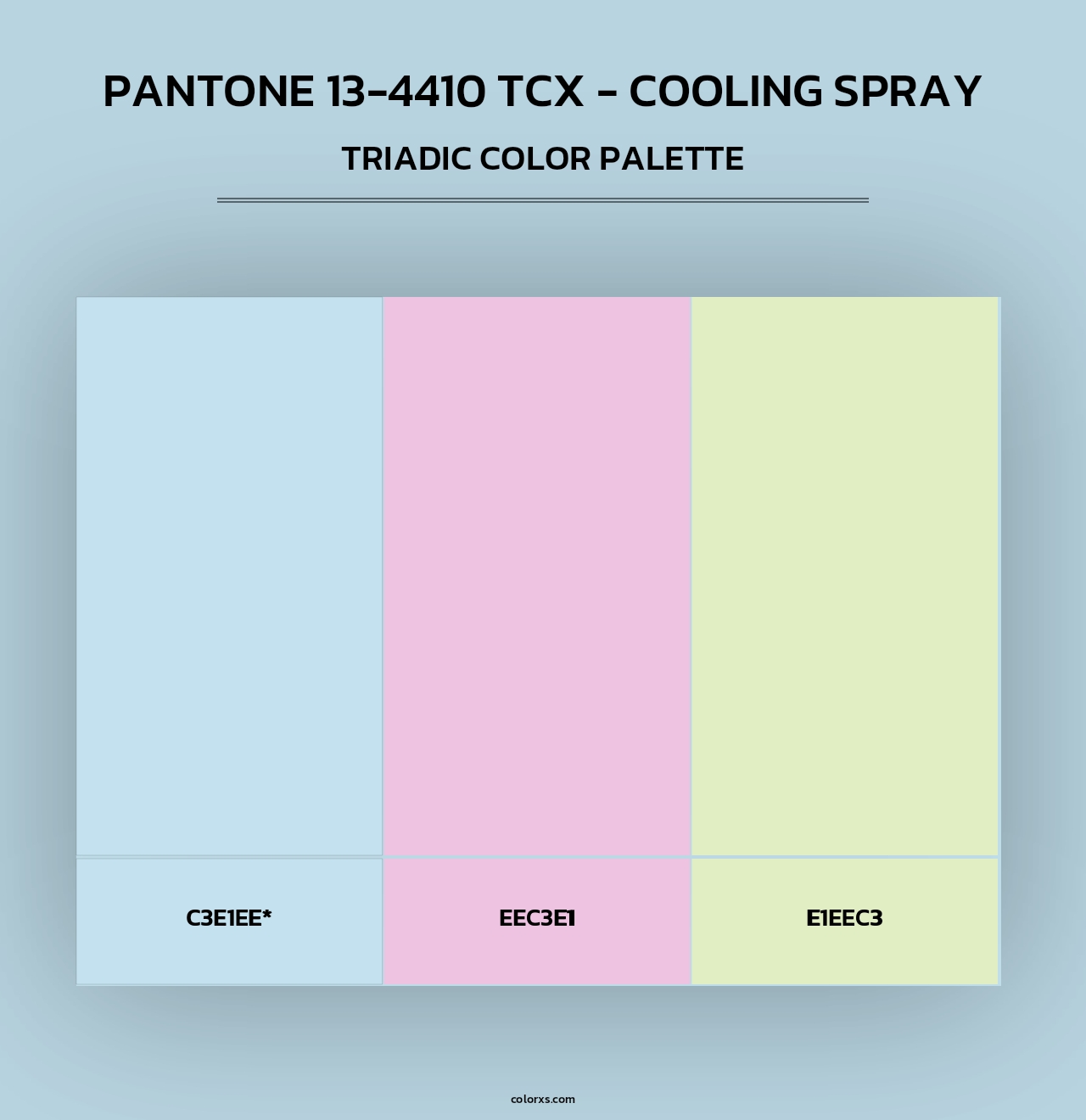 PANTONE 13-4410 TCX - Cooling Spray - Triadic Color Palette