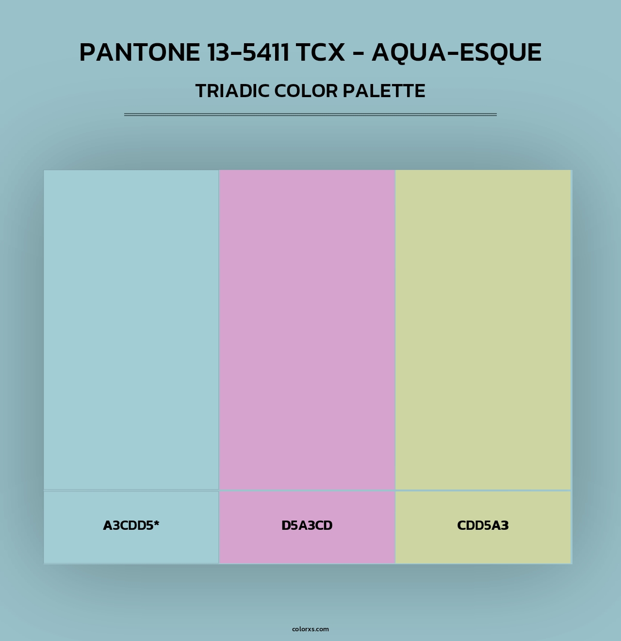 PANTONE 13-5411 TCX - Aqua-esque - Triadic Color Palette