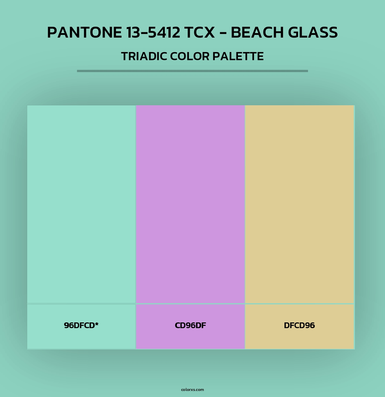 PANTONE 13-5412 TCX - Beach Glass - Triadic Color Palette