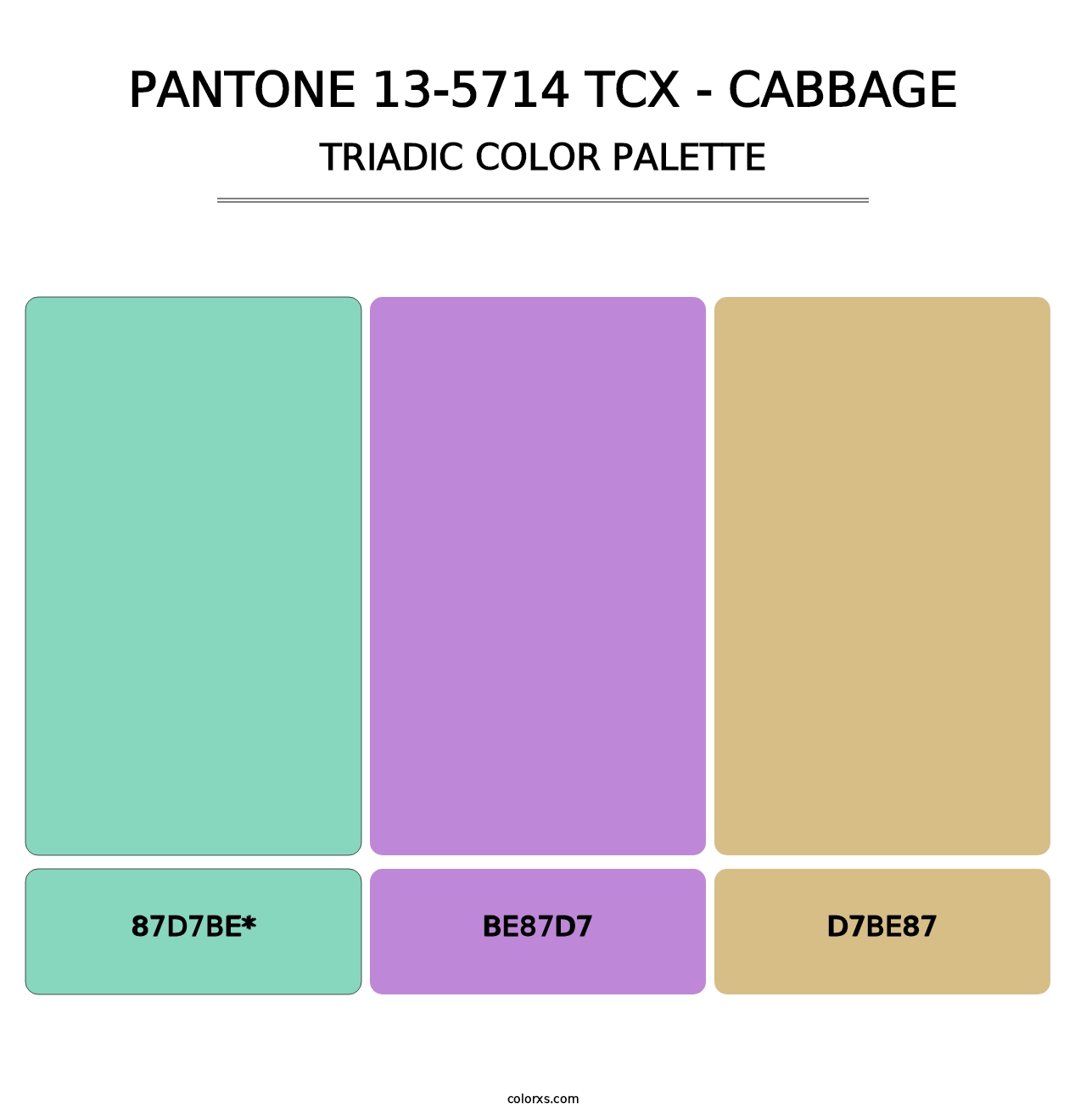 PANTONE 13-5714 TCX - Cabbage - Triadic Color Palette