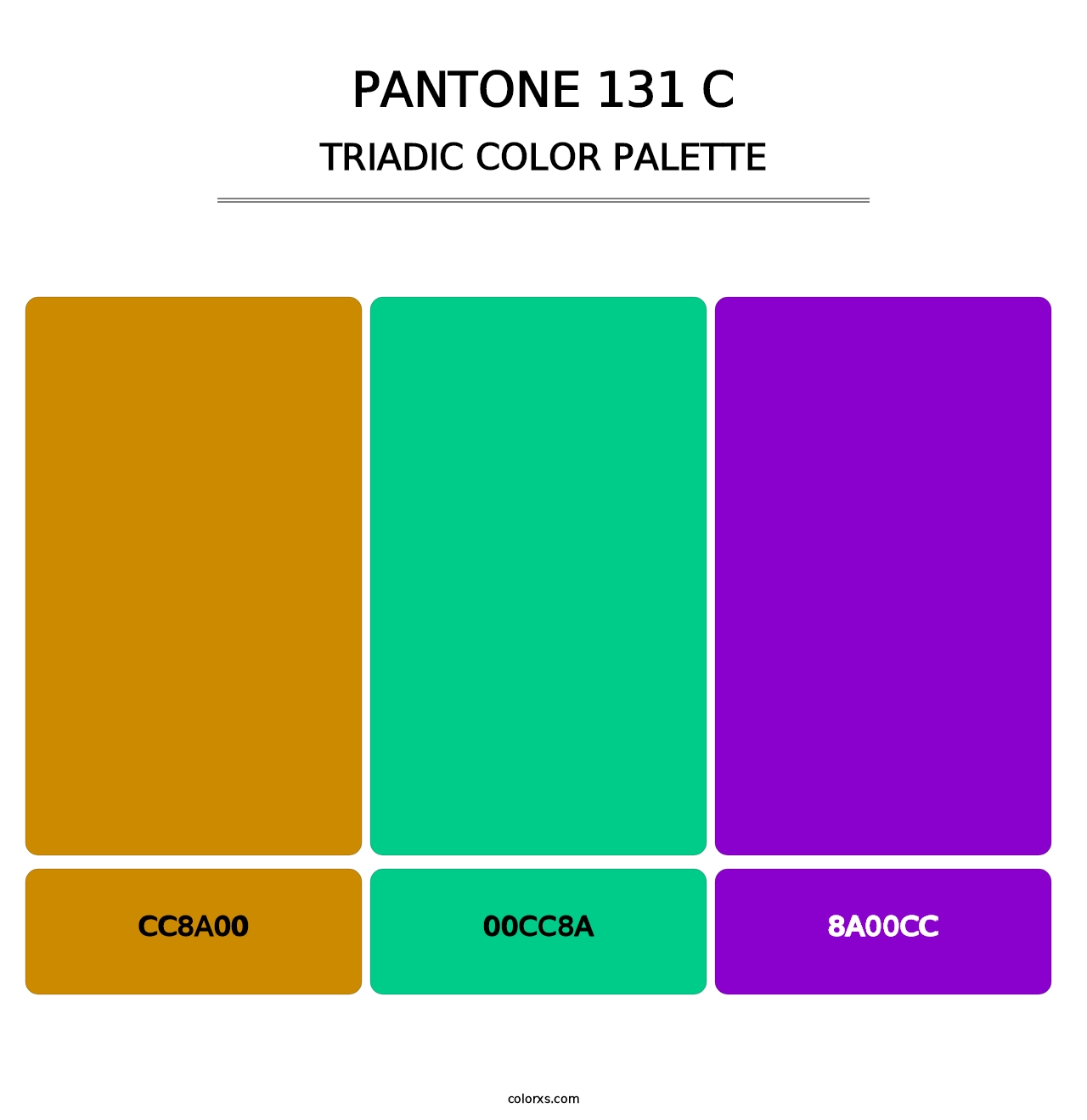 PANTONE 131 C - Triadic Color Palette