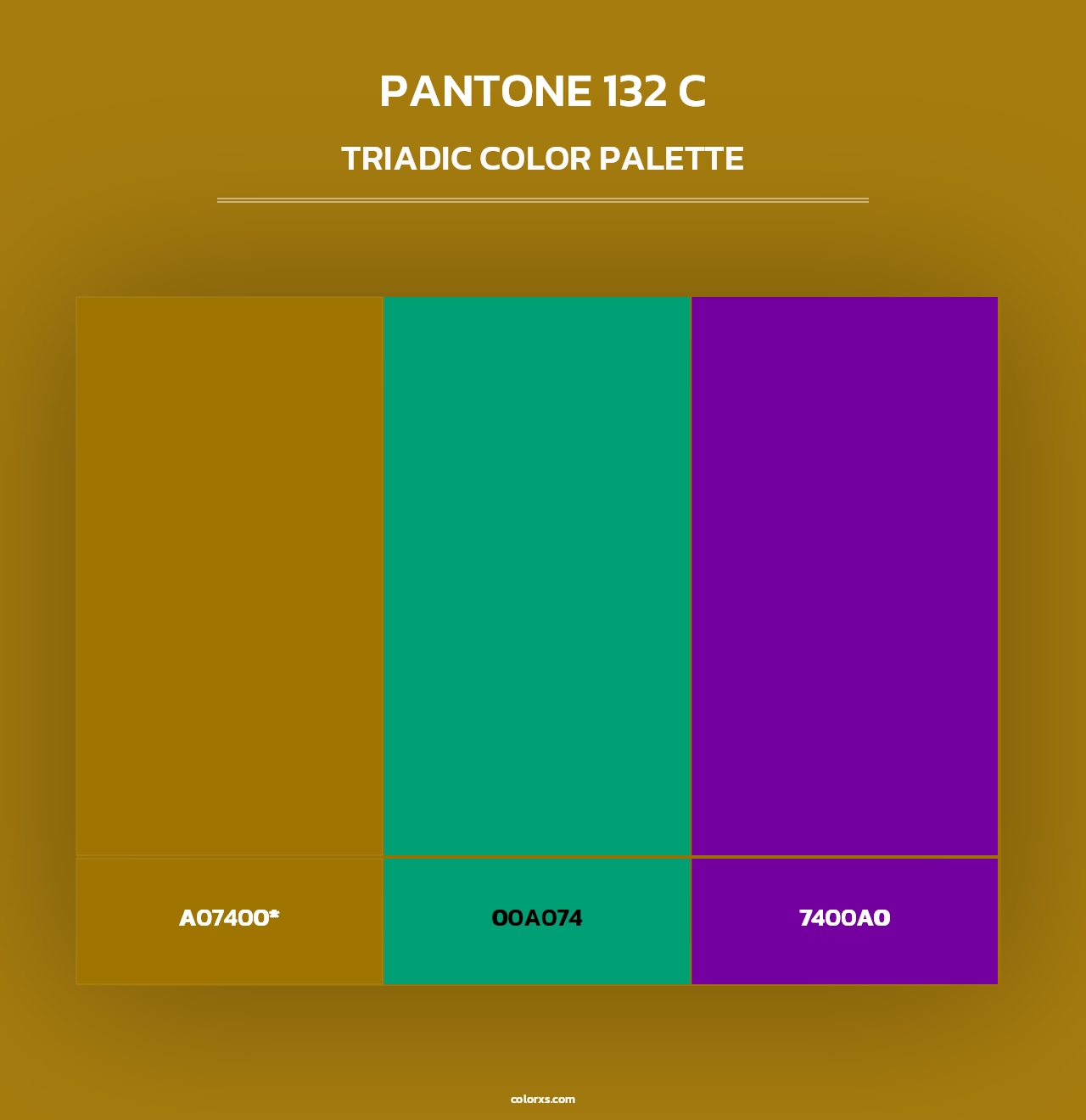 PANTONE 132 C - Triadic Color Palette