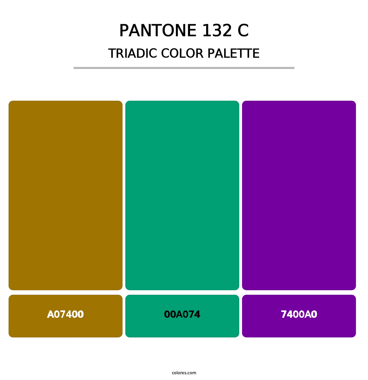 PANTONE 132 C - Triadic Color Palette