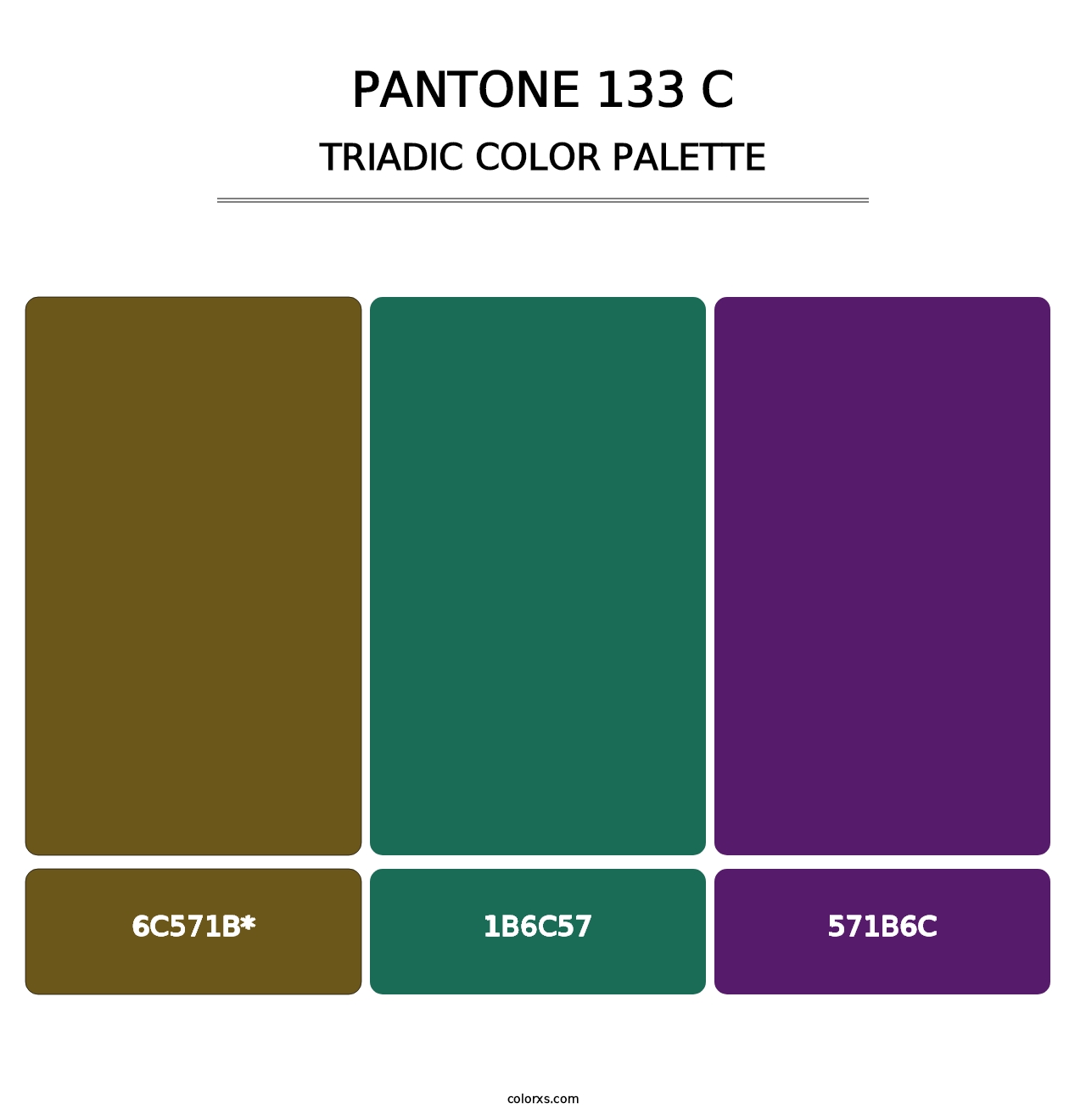PANTONE 133 C - Triadic Color Palette