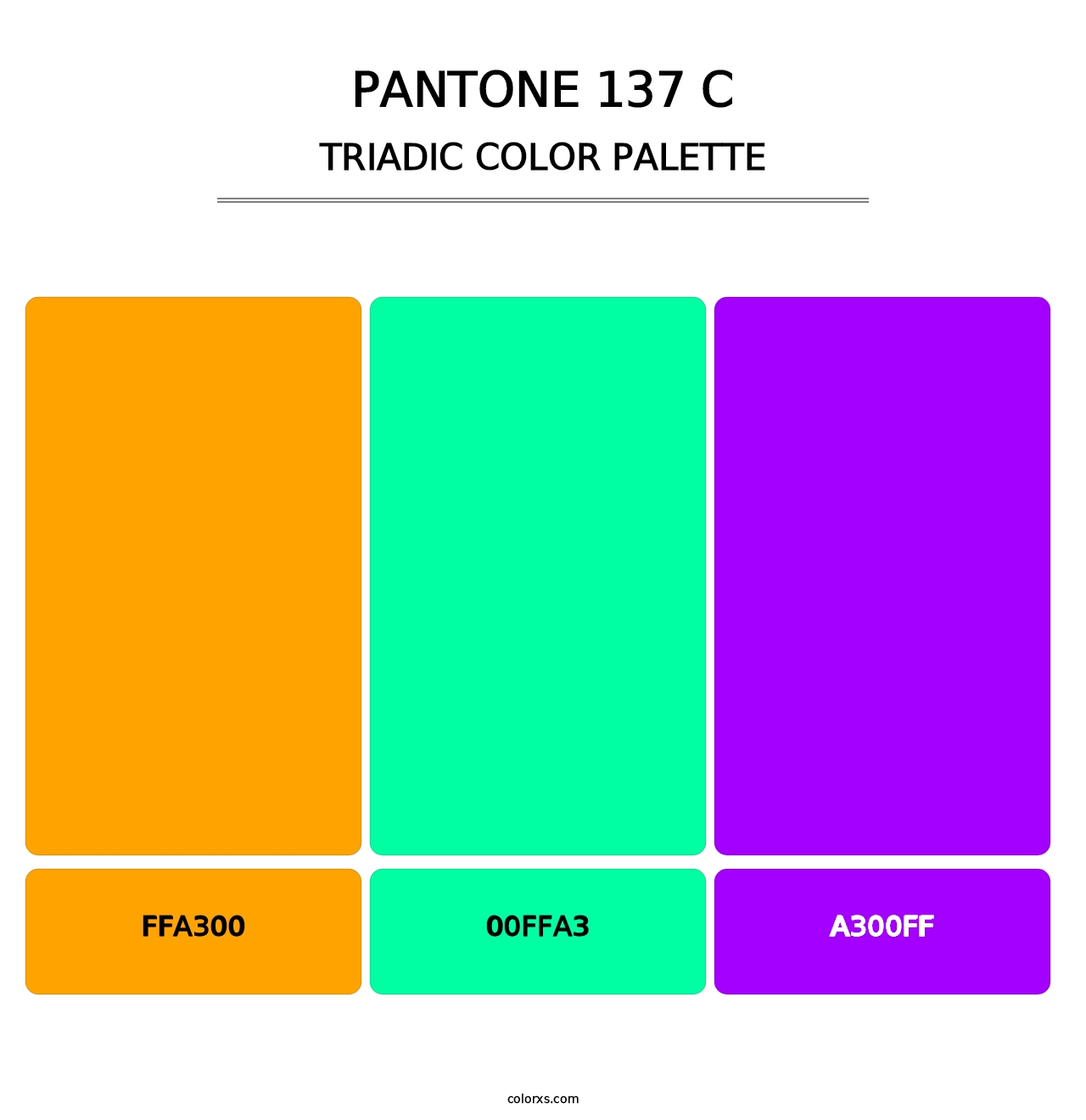 PANTONE 137 C - Triadic Color Palette