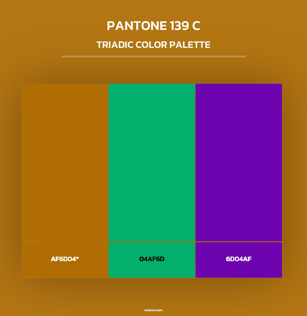 PANTONE 139 C - Triadic Color Palette