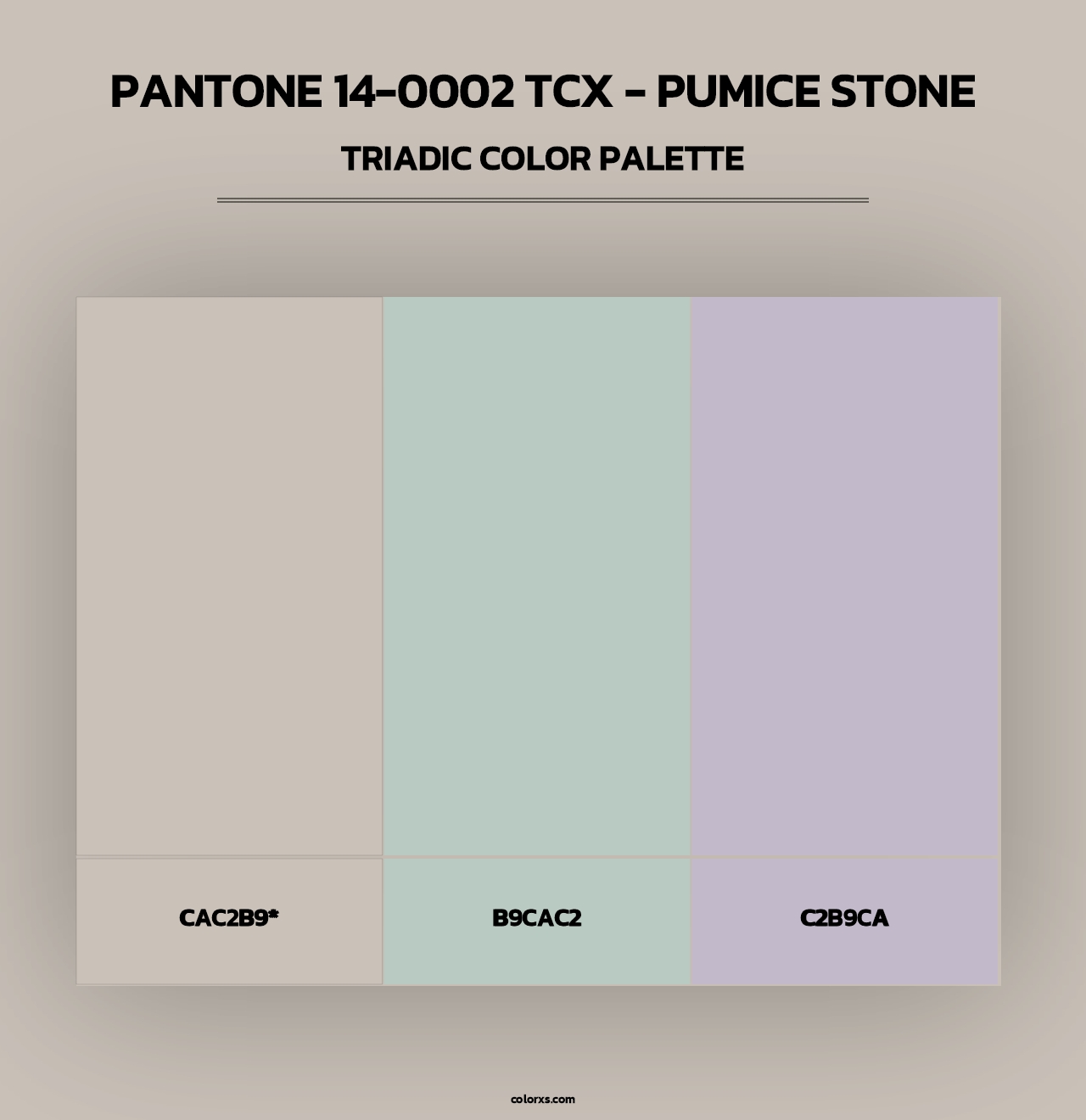 PANTONE 14-0002 TCX - Pumice Stone - Triadic Color Palette