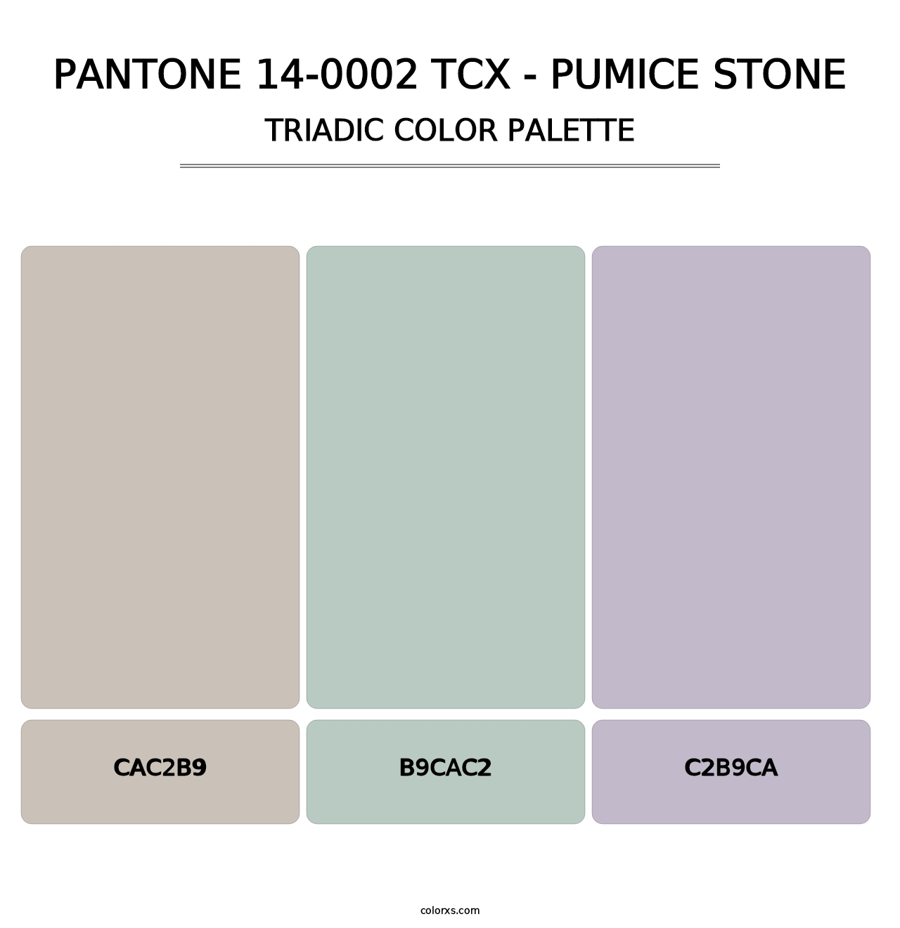 PANTONE 14-0002 TCX - Pumice Stone - Triadic Color Palette