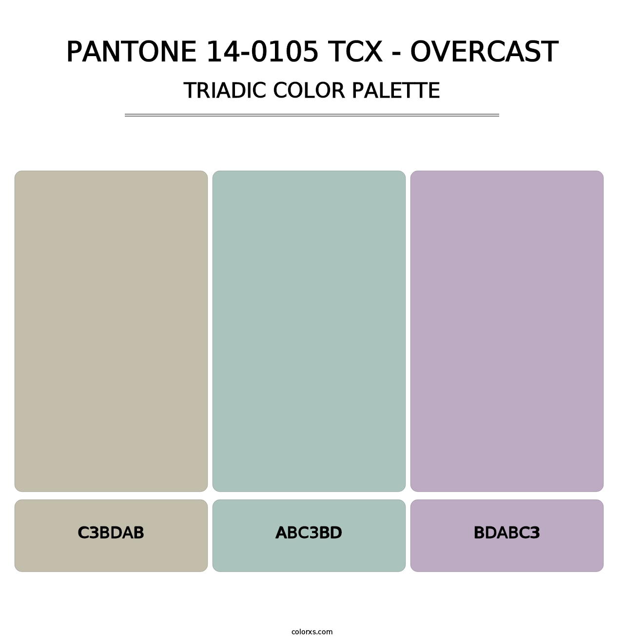 PANTONE 14-0105 TCX - Overcast - Triadic Color Palette