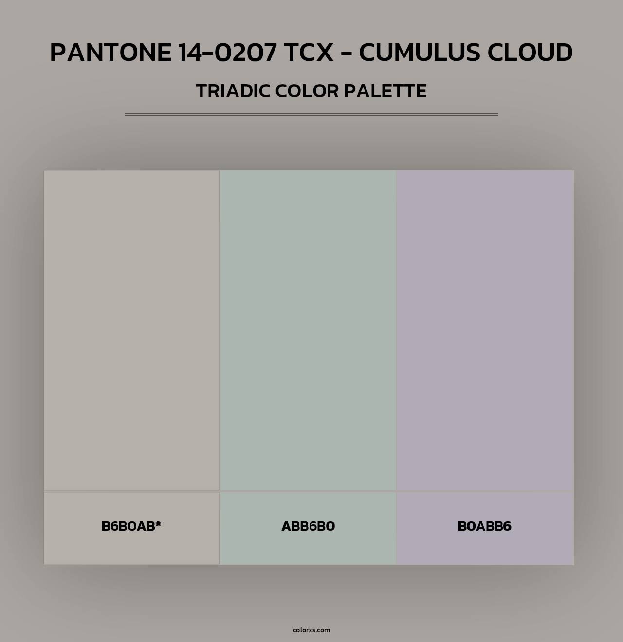 PANTONE 14-0207 TCX - Cumulus Cloud - Triadic Color Palette