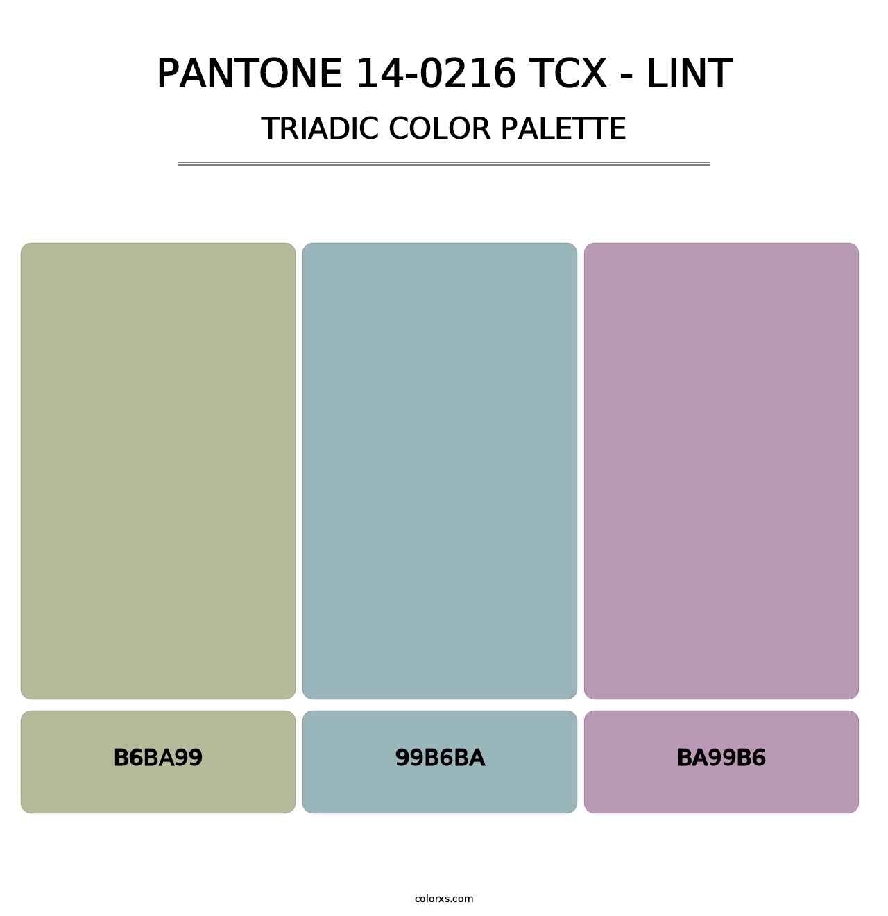 PANTONE 14-0216 TCX - Lint - Triadic Color Palette