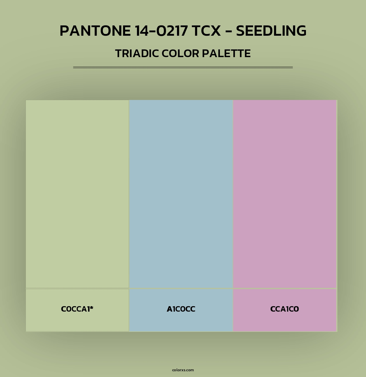 PANTONE 14-0217 TCX - Seedling - Triadic Color Palette