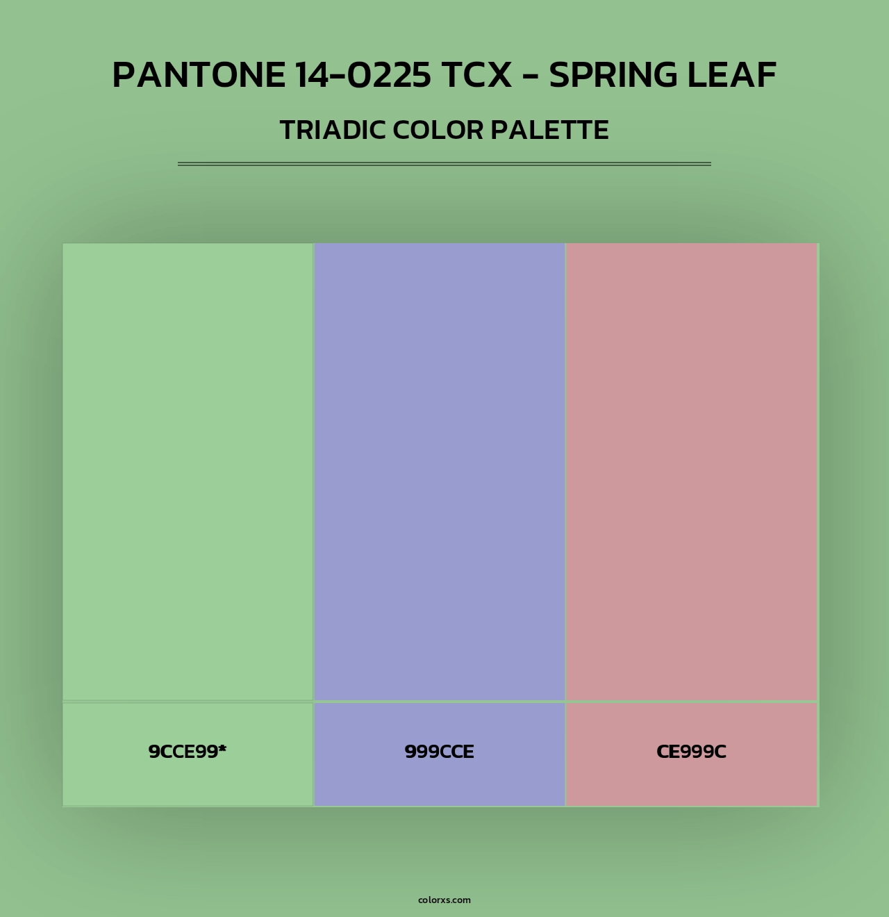 PANTONE 14-0225 TCX - Spring Leaf - Triadic Color Palette