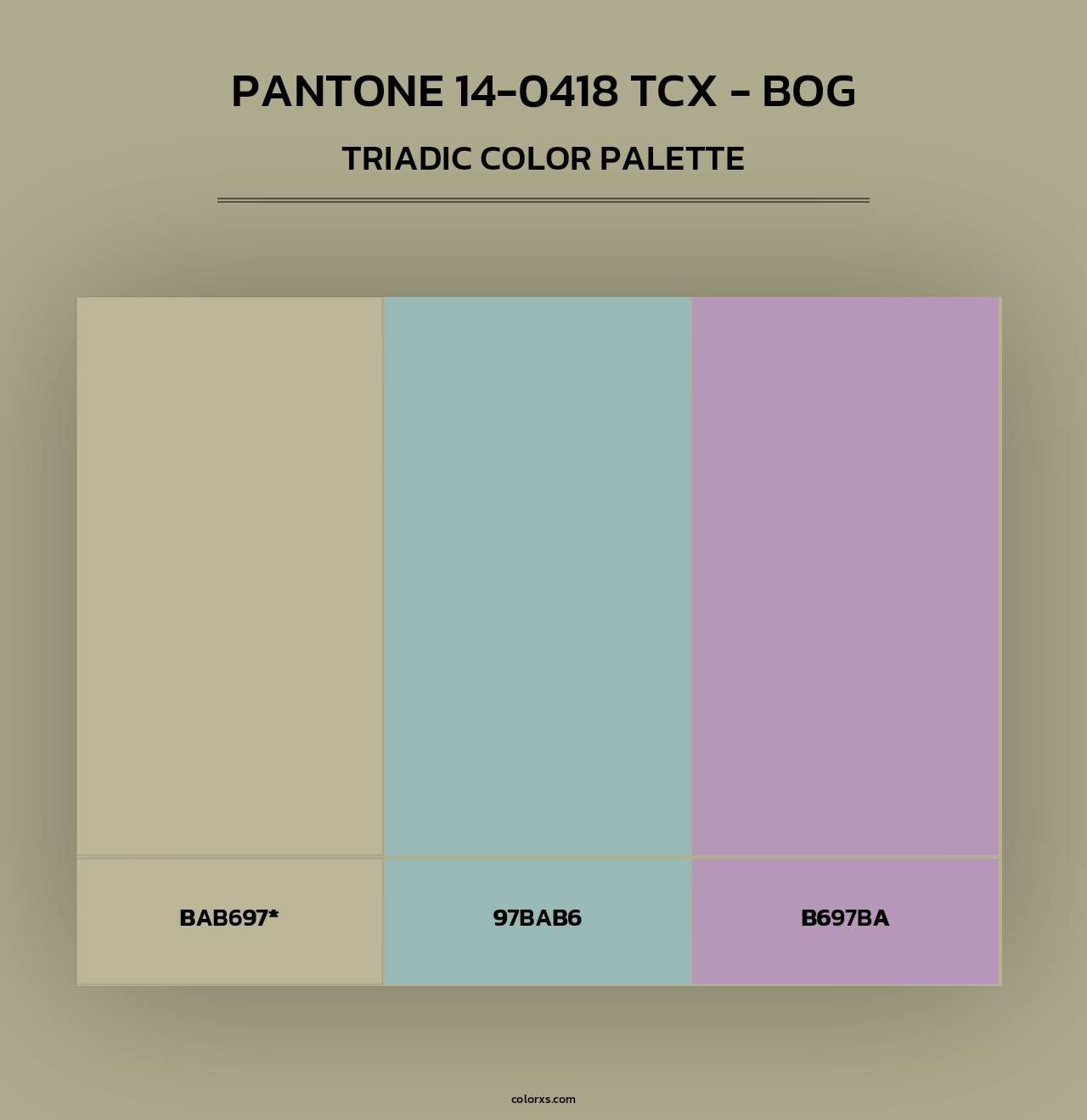 PANTONE 14-0418 TCX - Bog - Triadic Color Palette