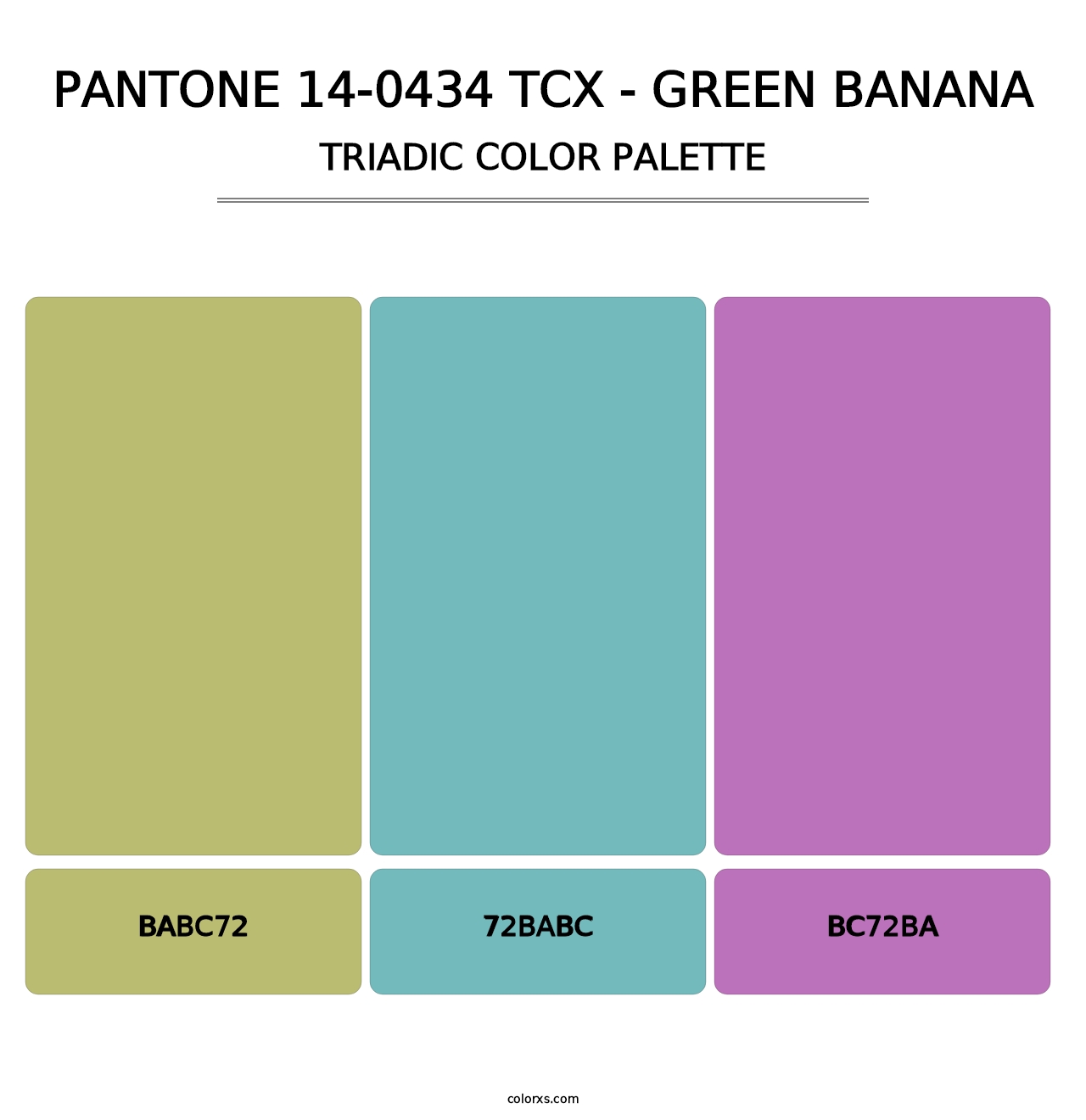 PANTONE 14-0434 TCX - Green Banana - Triadic Color Palette