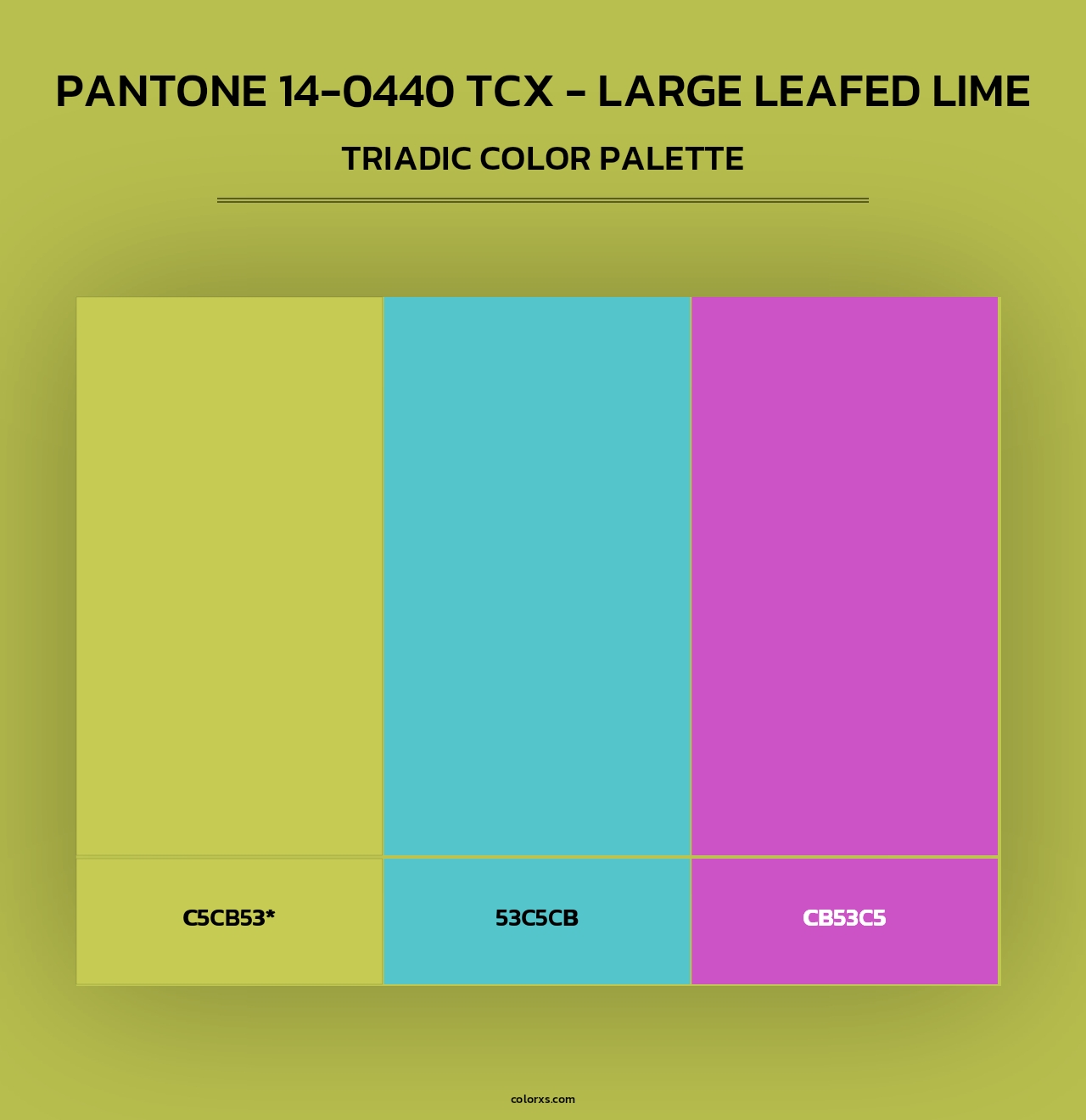 PANTONE 14-0440 TCX - Large Leafed Lime - Triadic Color Palette