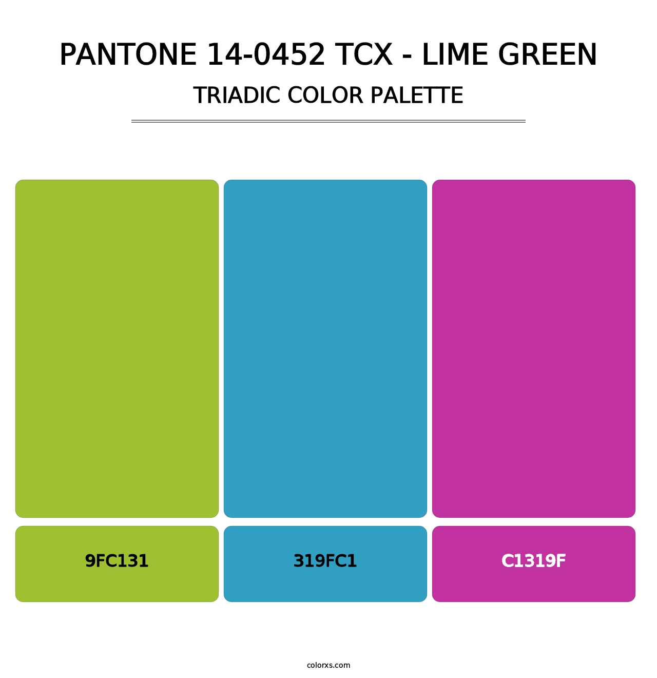 PANTONE 14-0452 TCX - Lime Green - Triadic Color Palette