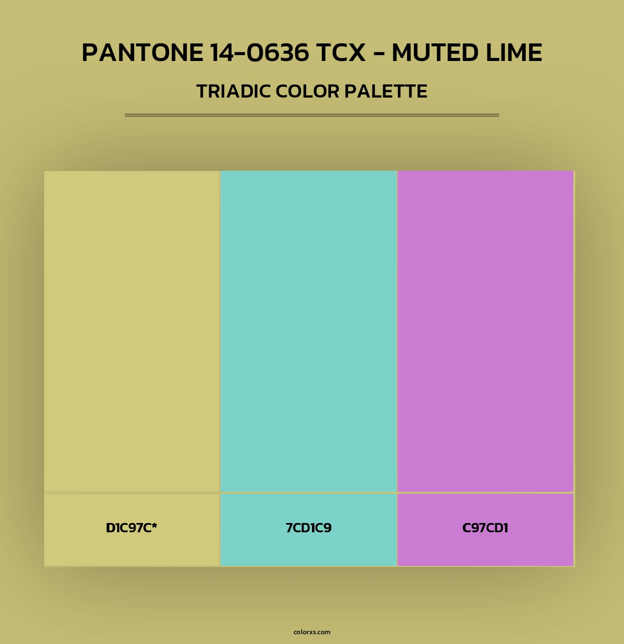 PANTONE 14-0636 TCX - Muted Lime - Triadic Color Palette