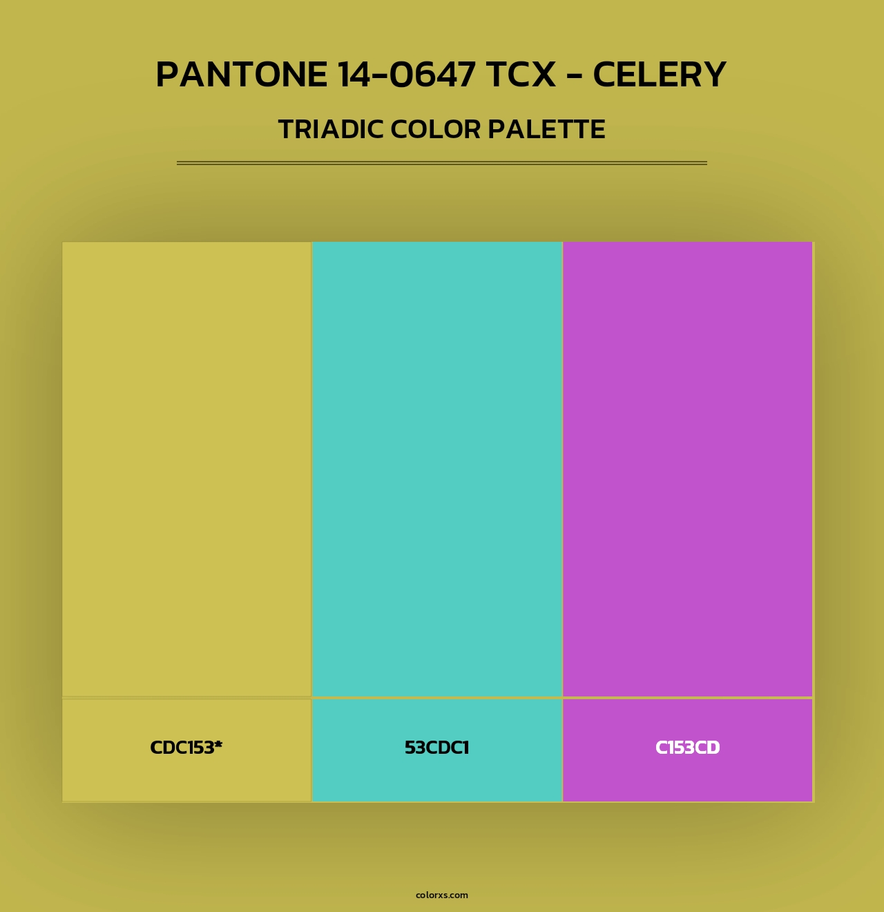 PANTONE 14-0647 TCX - Celery - Triadic Color Palette