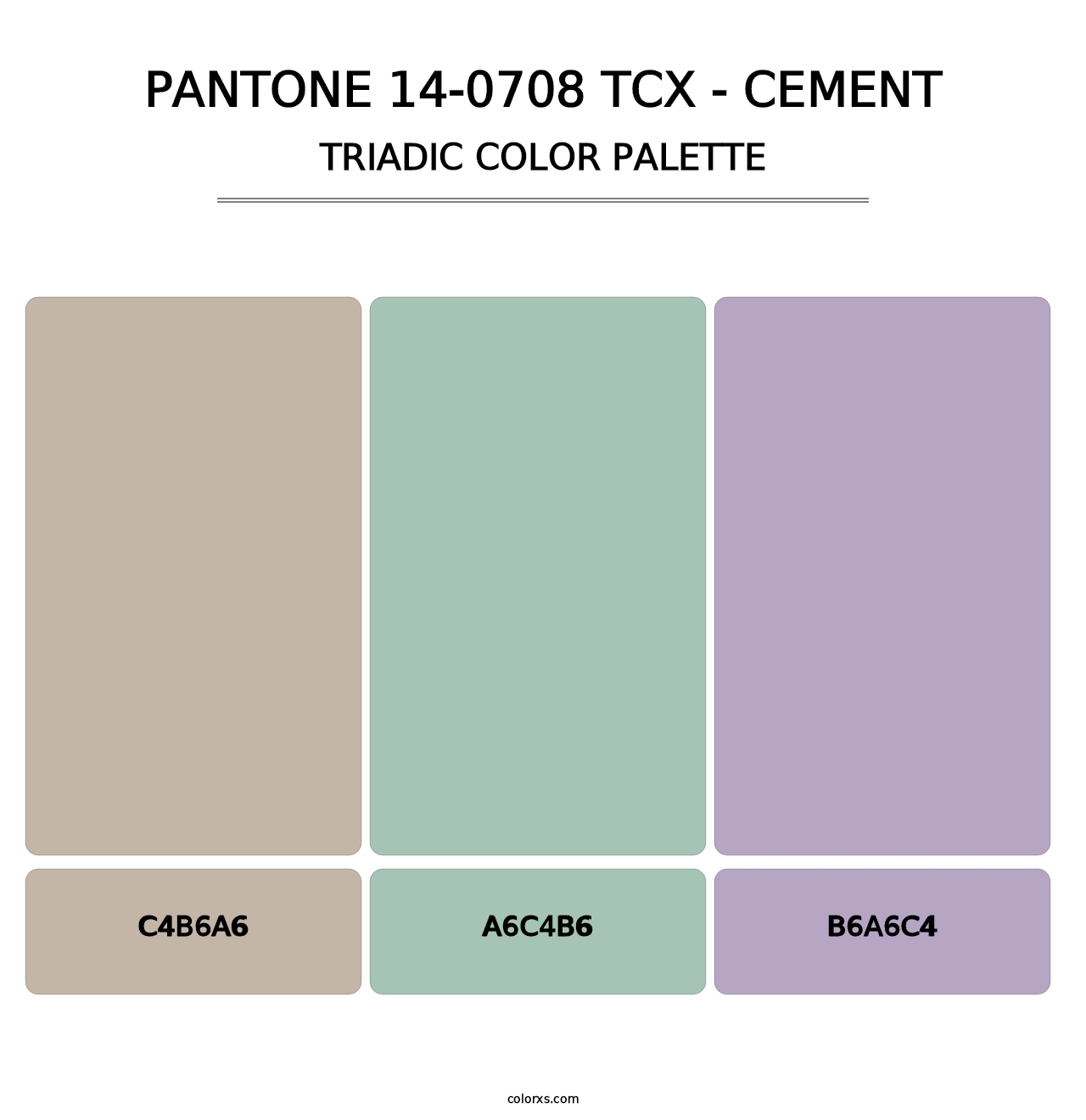 PANTONE 14-0708 TCX - Cement - Triadic Color Palette