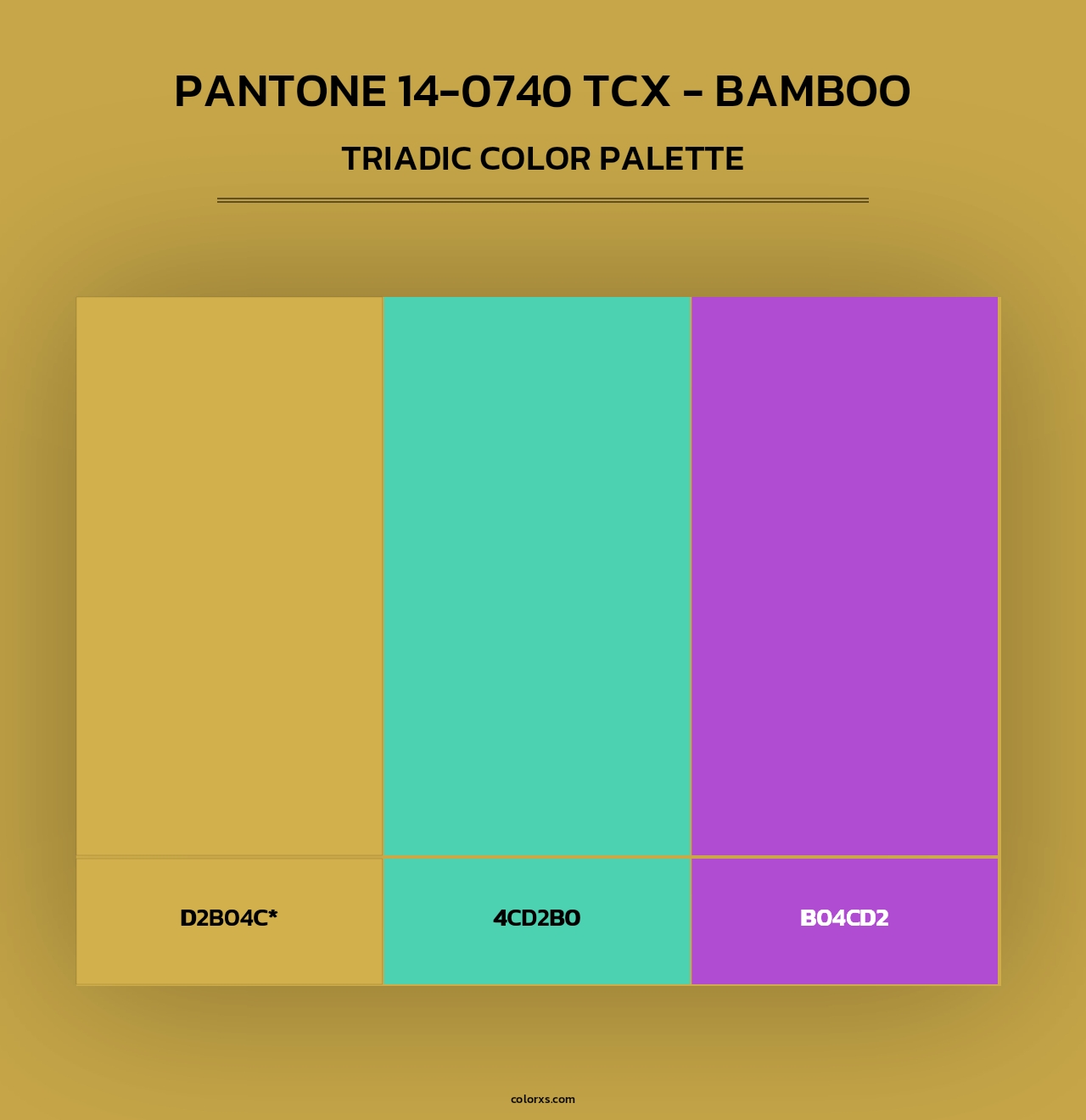 PANTONE 14-0740 TCX - Bamboo - Triadic Color Palette