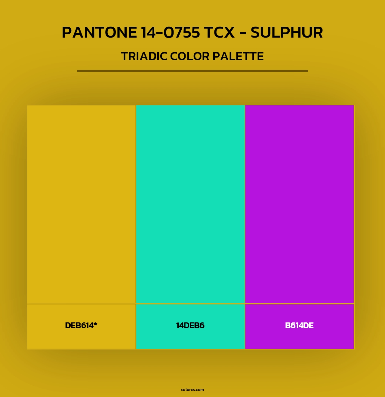 PANTONE 14-0755 TCX - Sulphur - Triadic Color Palette