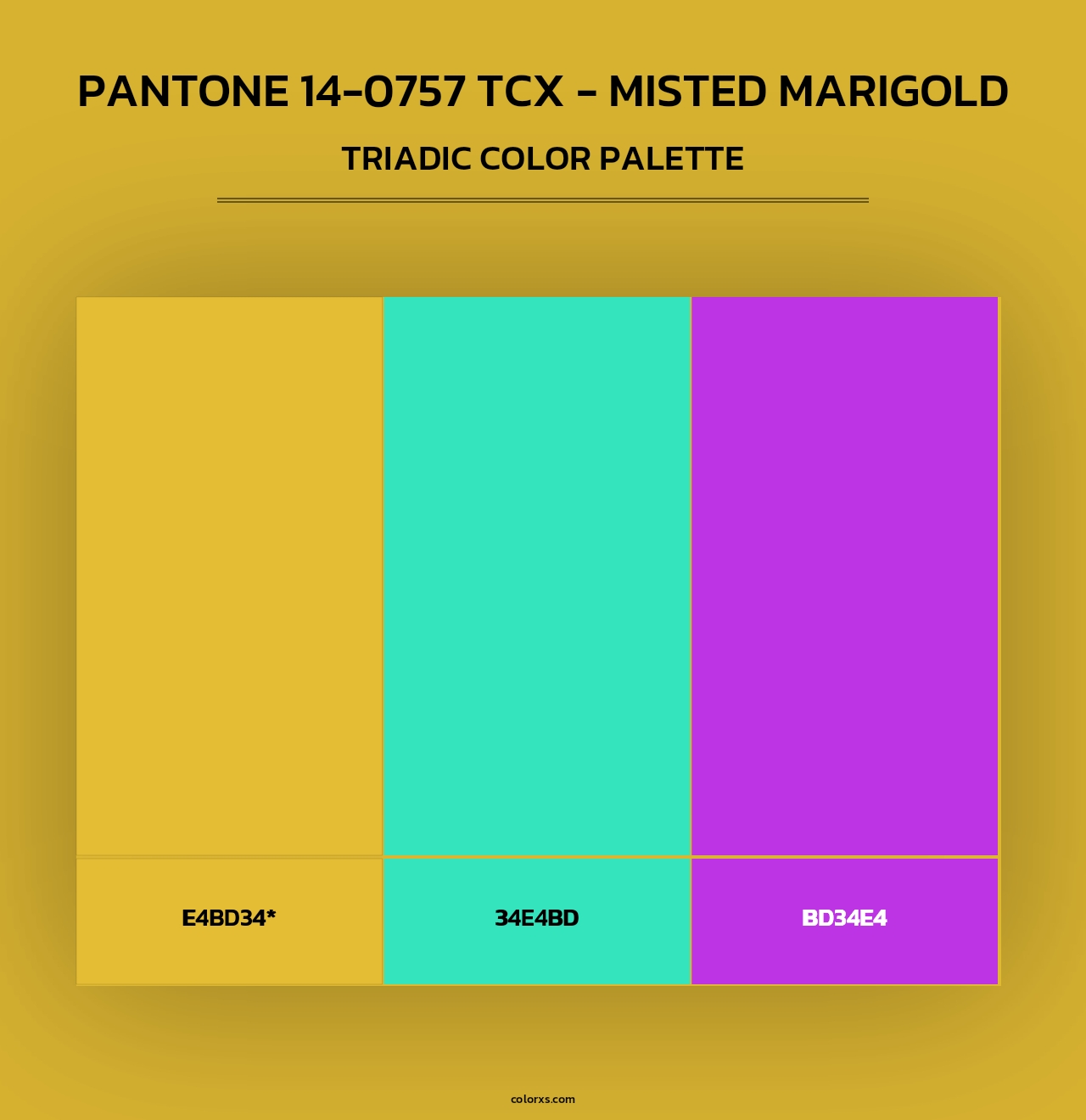 PANTONE 14-0757 TCX - Misted Marigold - Triadic Color Palette