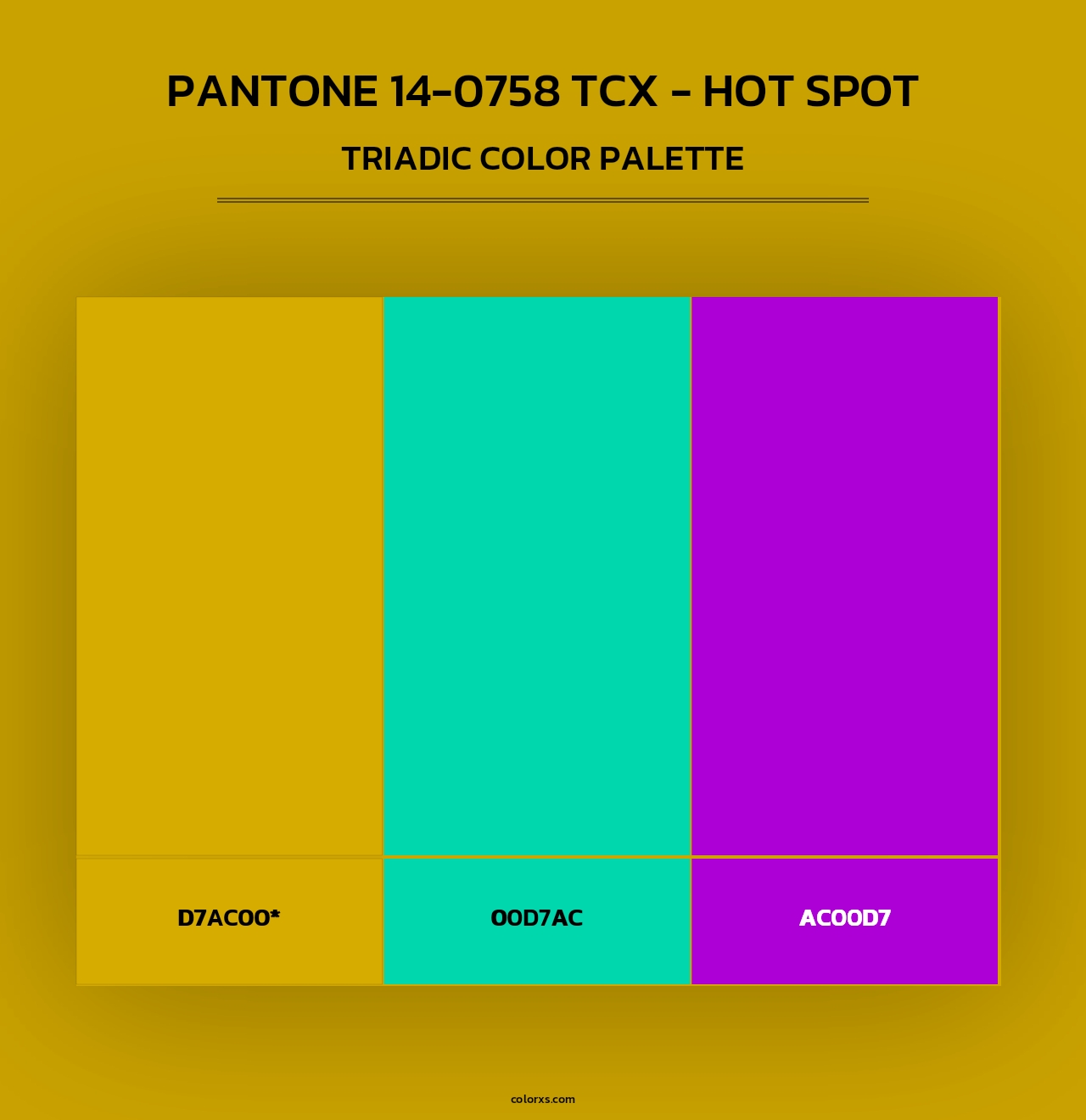 PANTONE 14-0758 TCX - Hot Spot - Triadic Color Palette
