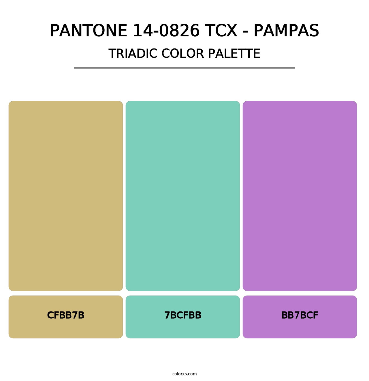 PANTONE 14-0826 TCX - Pampas - Triadic Color Palette