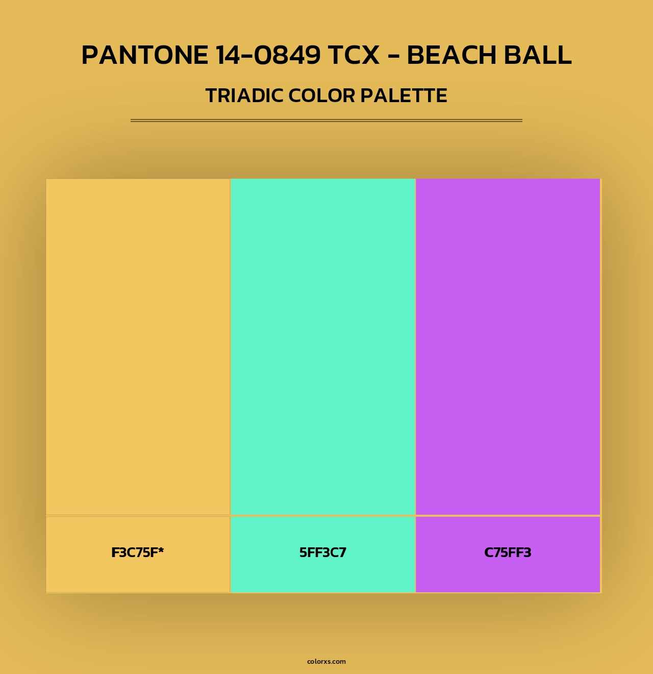 PANTONE 14-0849 TCX - Beach Ball - Triadic Color Palette