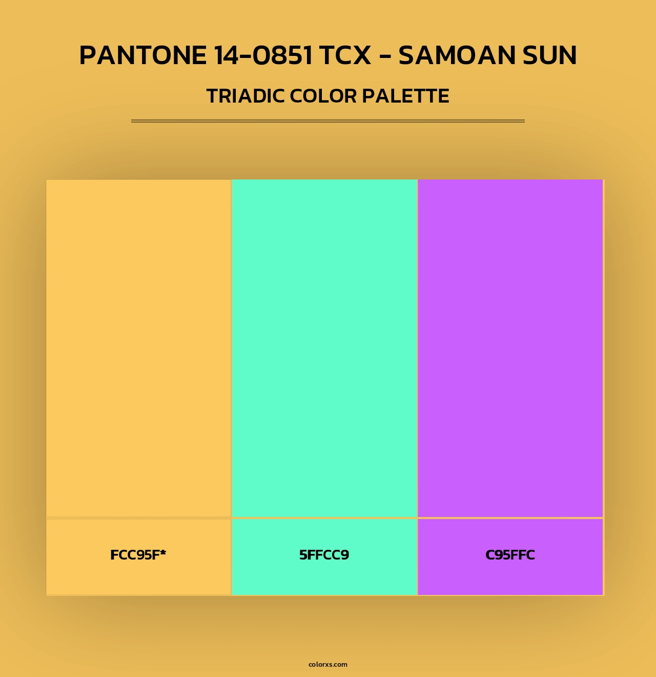 PANTONE 14-0851 TCX - Samoan Sun - Triadic Color Palette