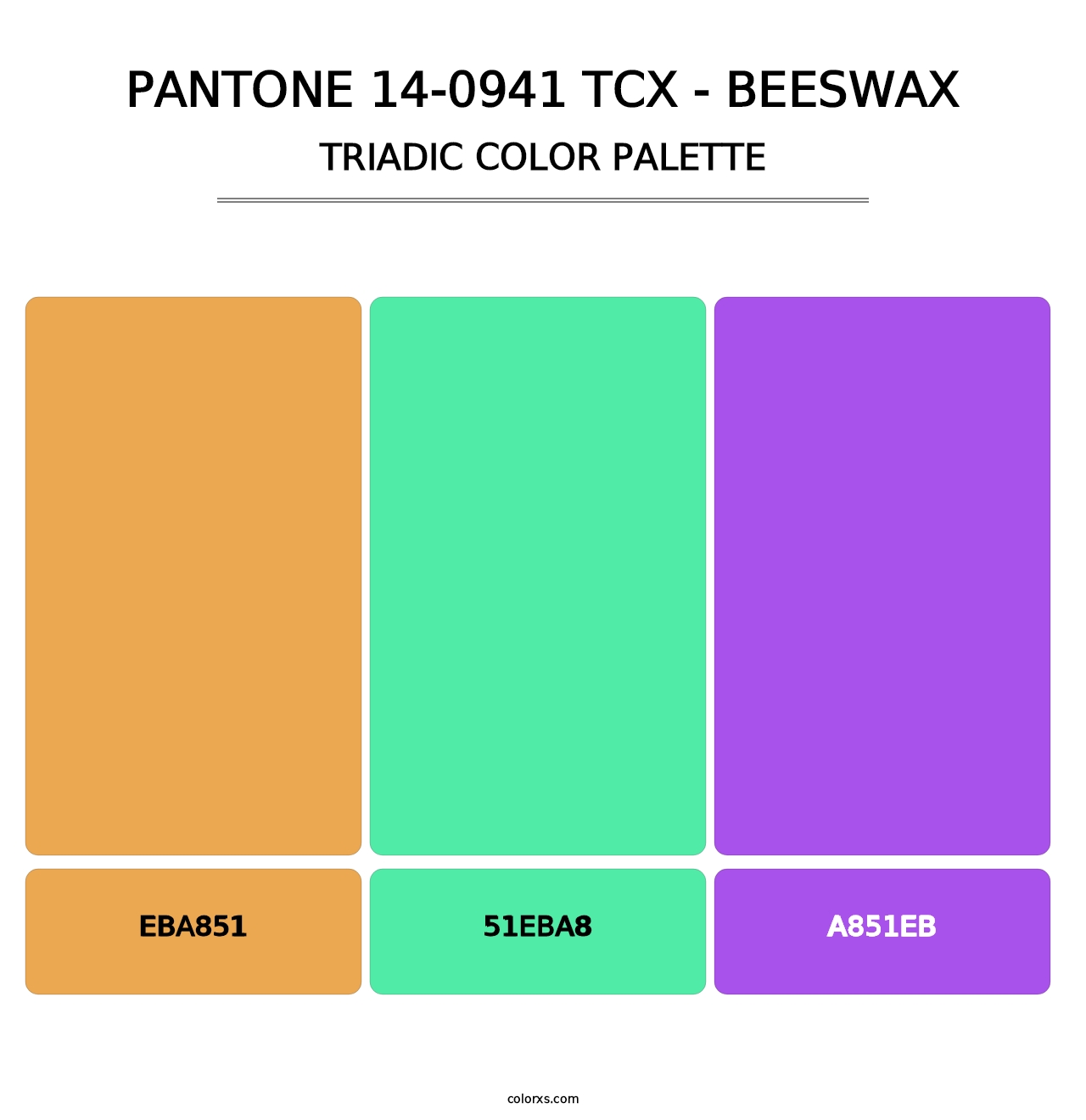 PANTONE 14-0941 TCX - Beeswax - Triadic Color Palette