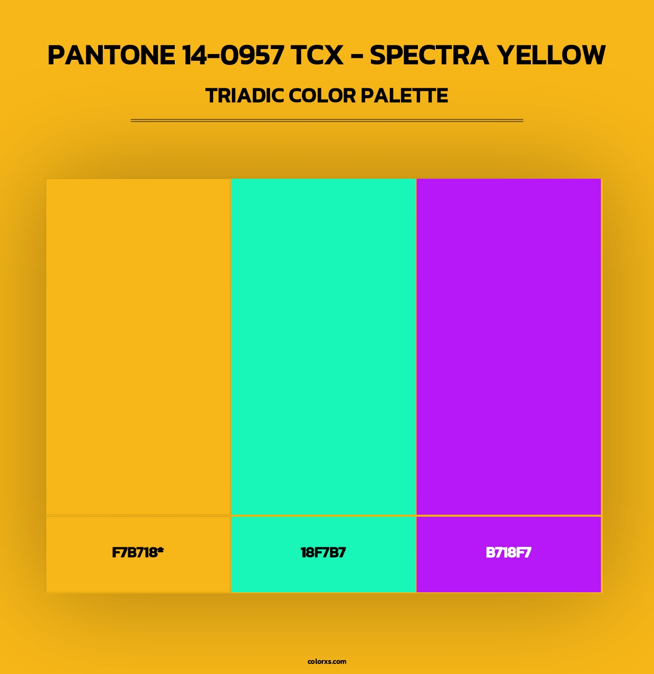 PANTONE 14-0957 TCX - Spectra Yellow - Triadic Color Palette