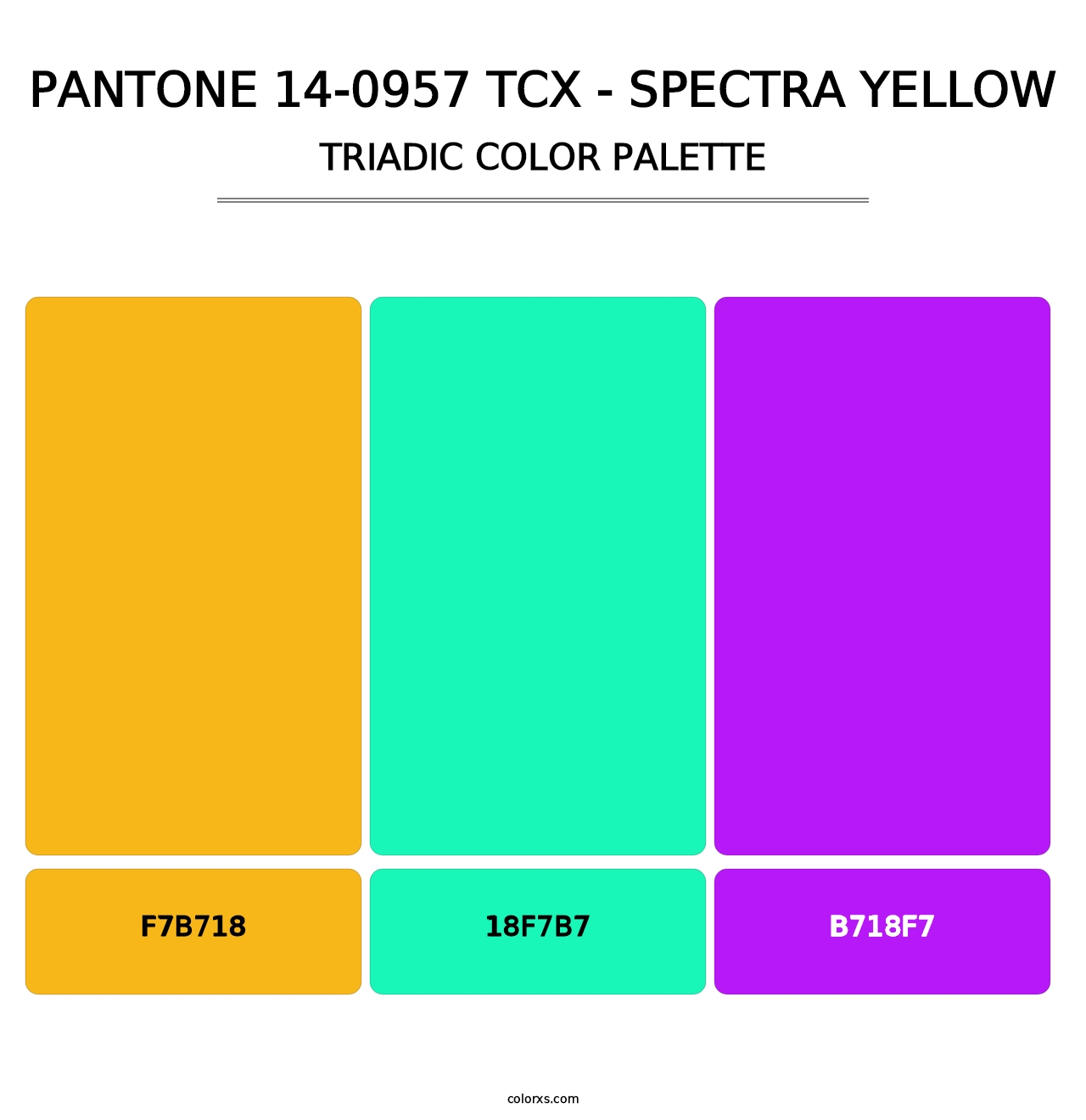 PANTONE 14-0957 TCX - Spectra Yellow - Triadic Color Palette