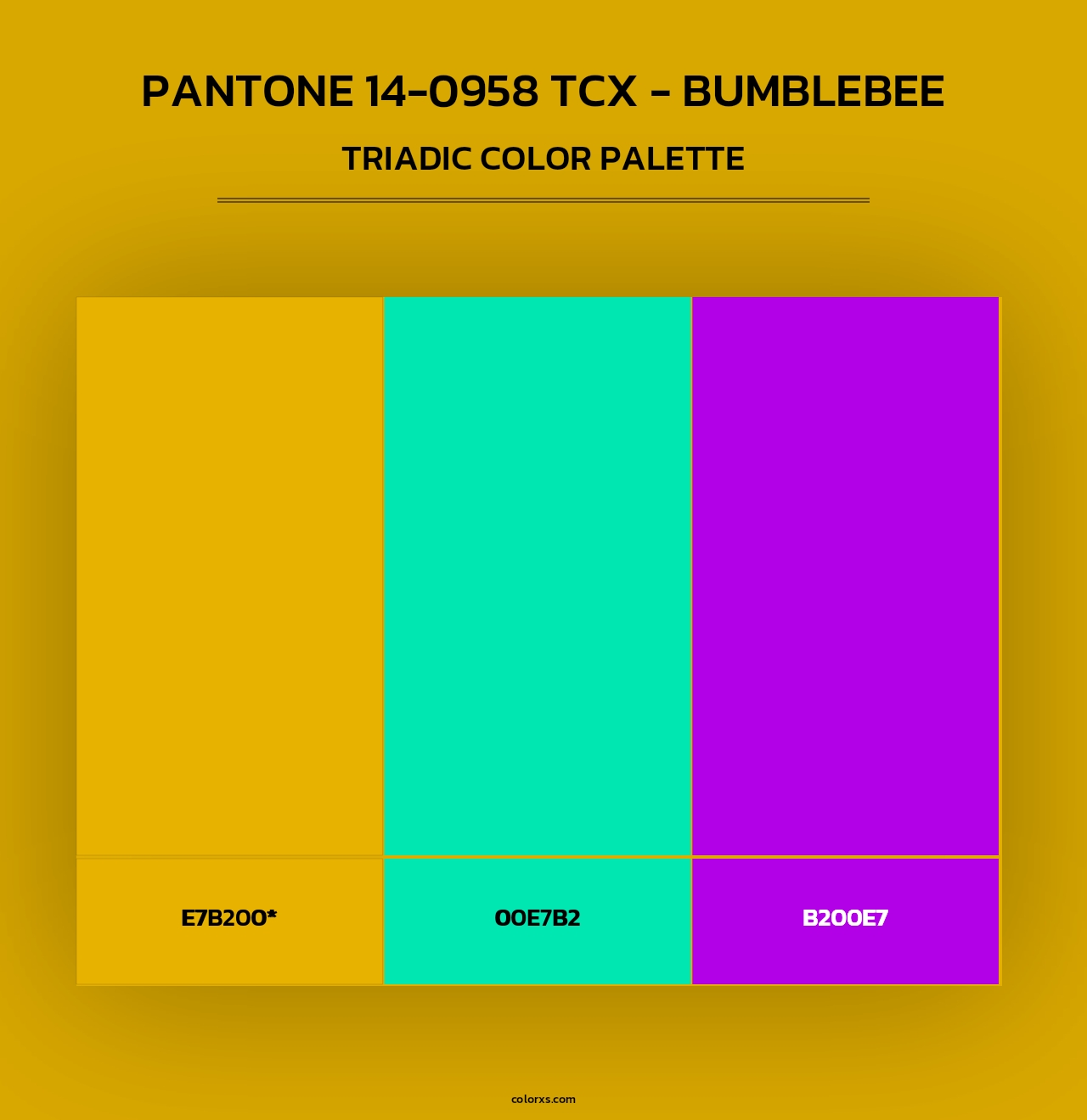 PANTONE 14-0958 TCX - Bumblebee - Triadic Color Palette