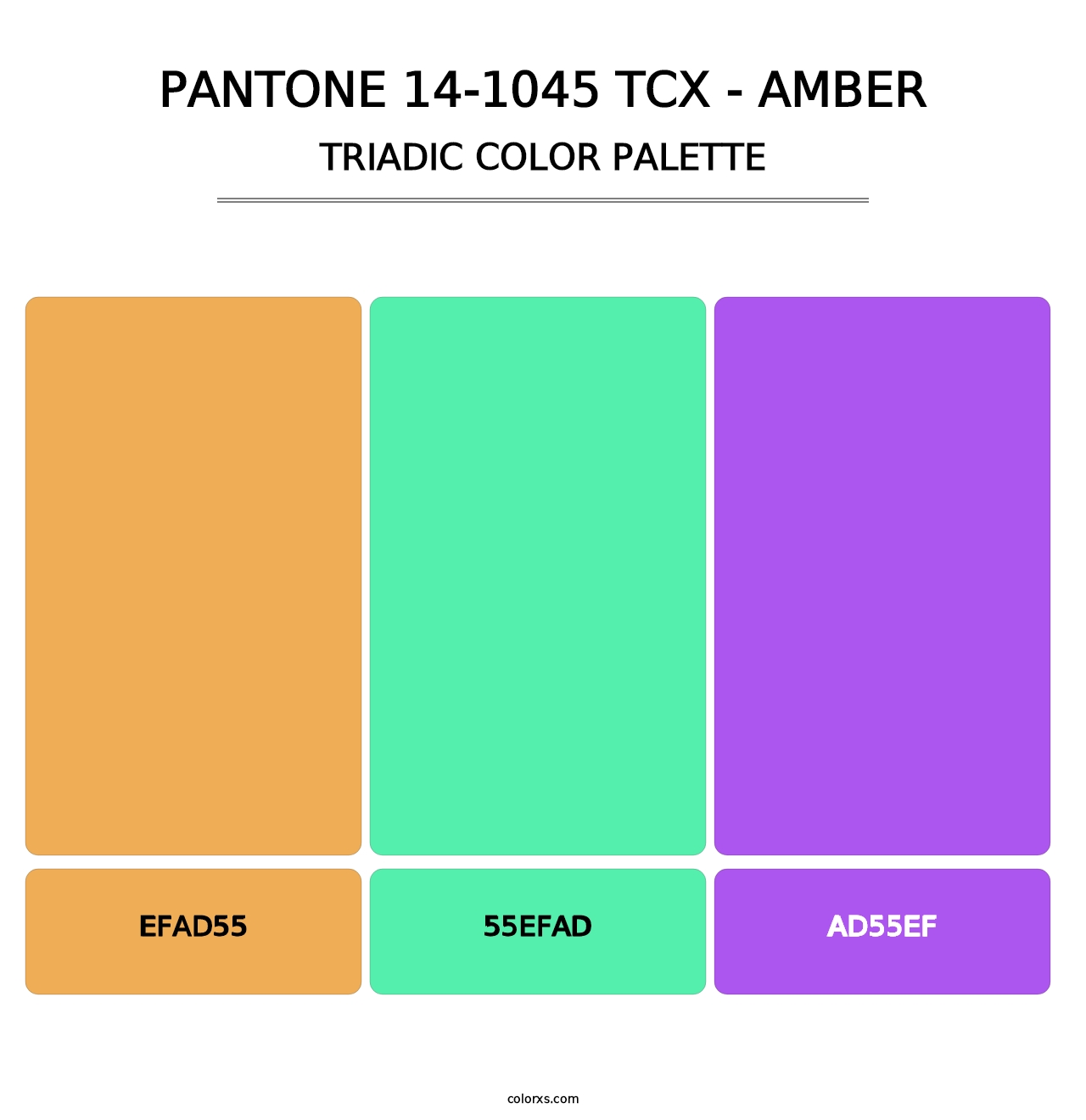 PANTONE 14-1045 TCX - Amber - Triadic Color Palette