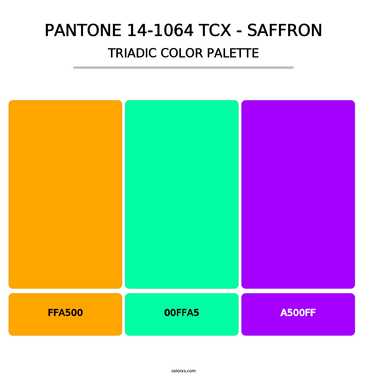 PANTONE 14-1064 TCX - Saffron - Triadic Color Palette