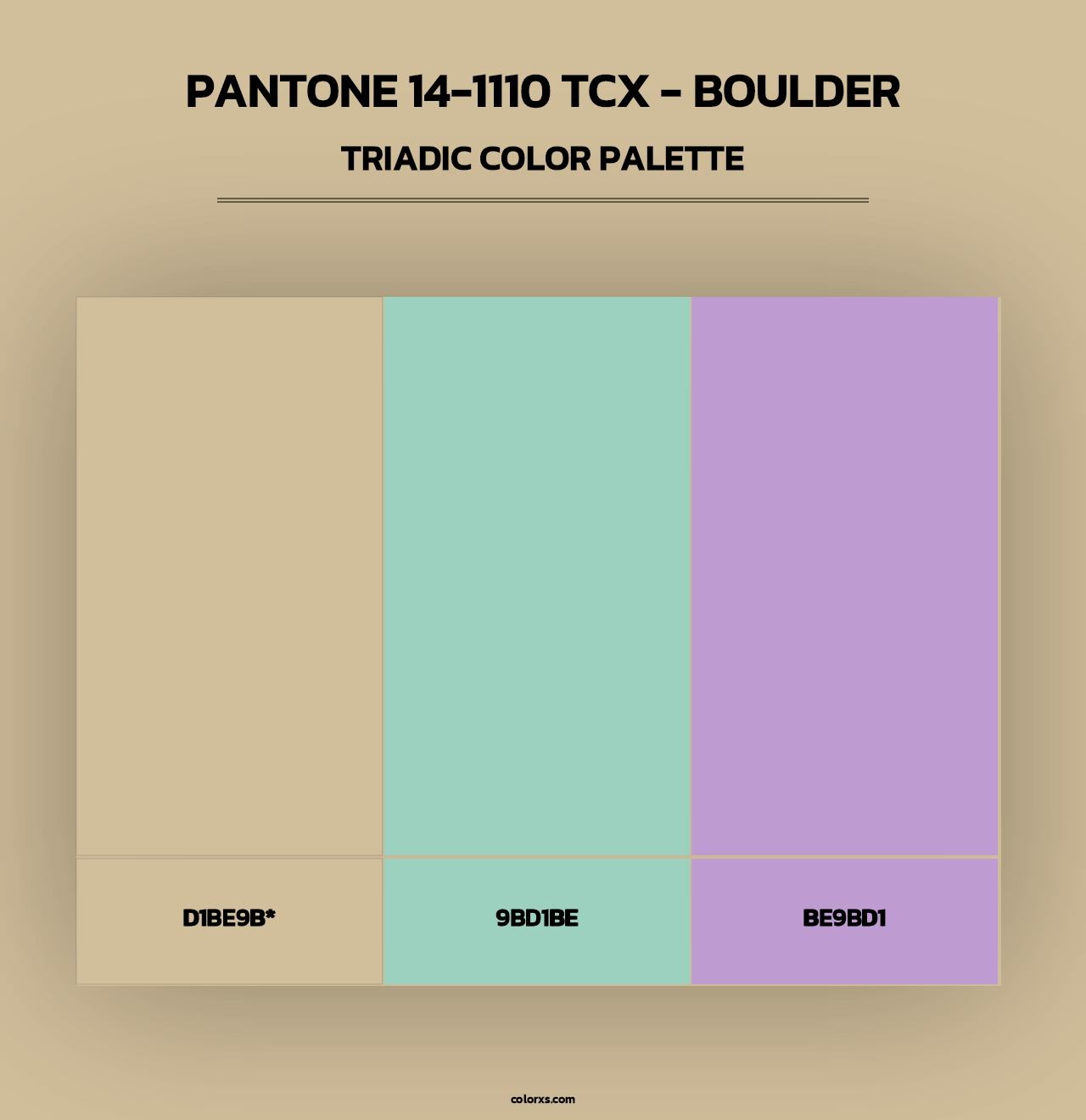 PANTONE 14-1110 TCX - Boulder - Triadic Color Palette