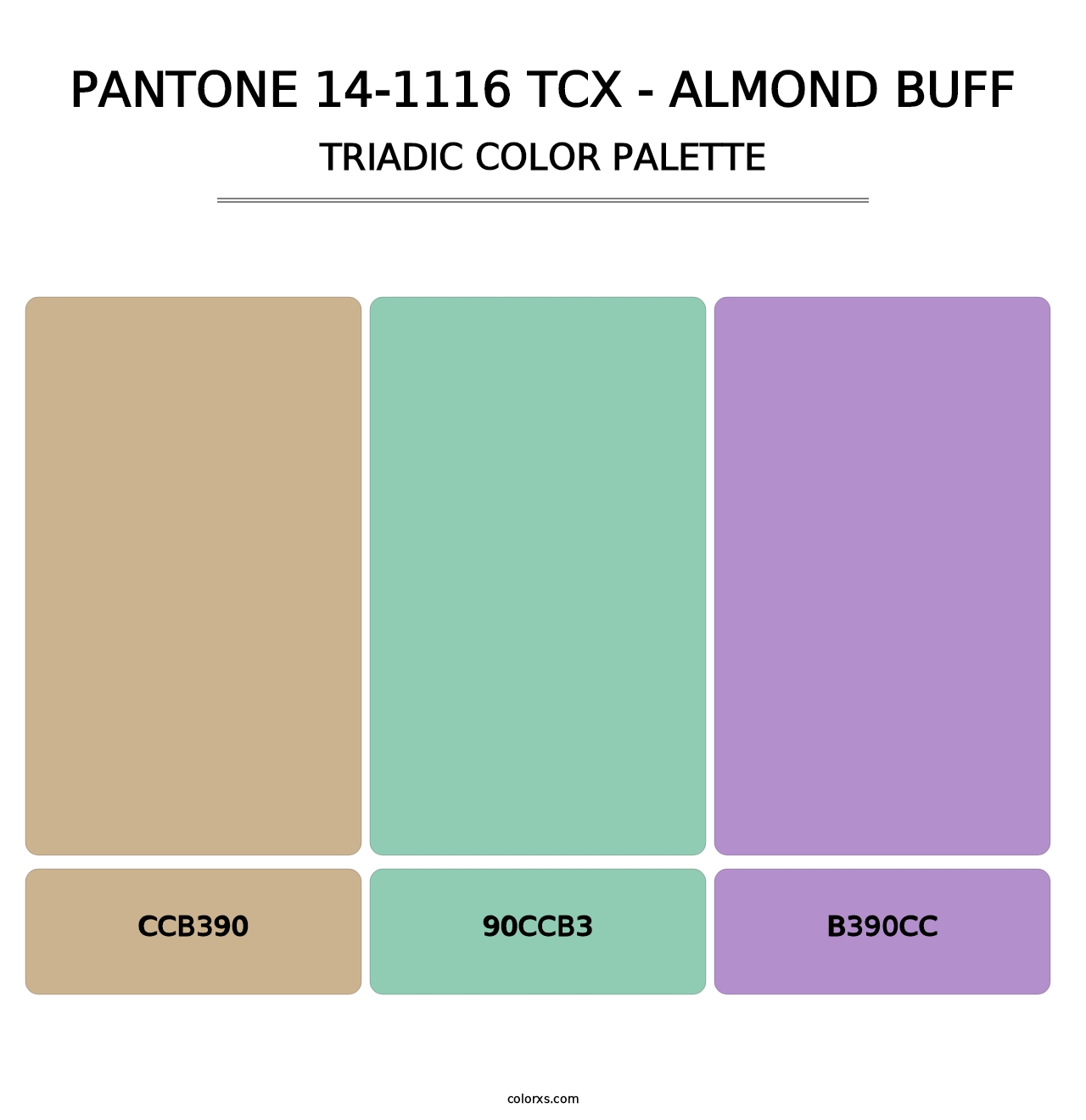 PANTONE 14-1116 TCX - Almond Buff - Triadic Color Palette